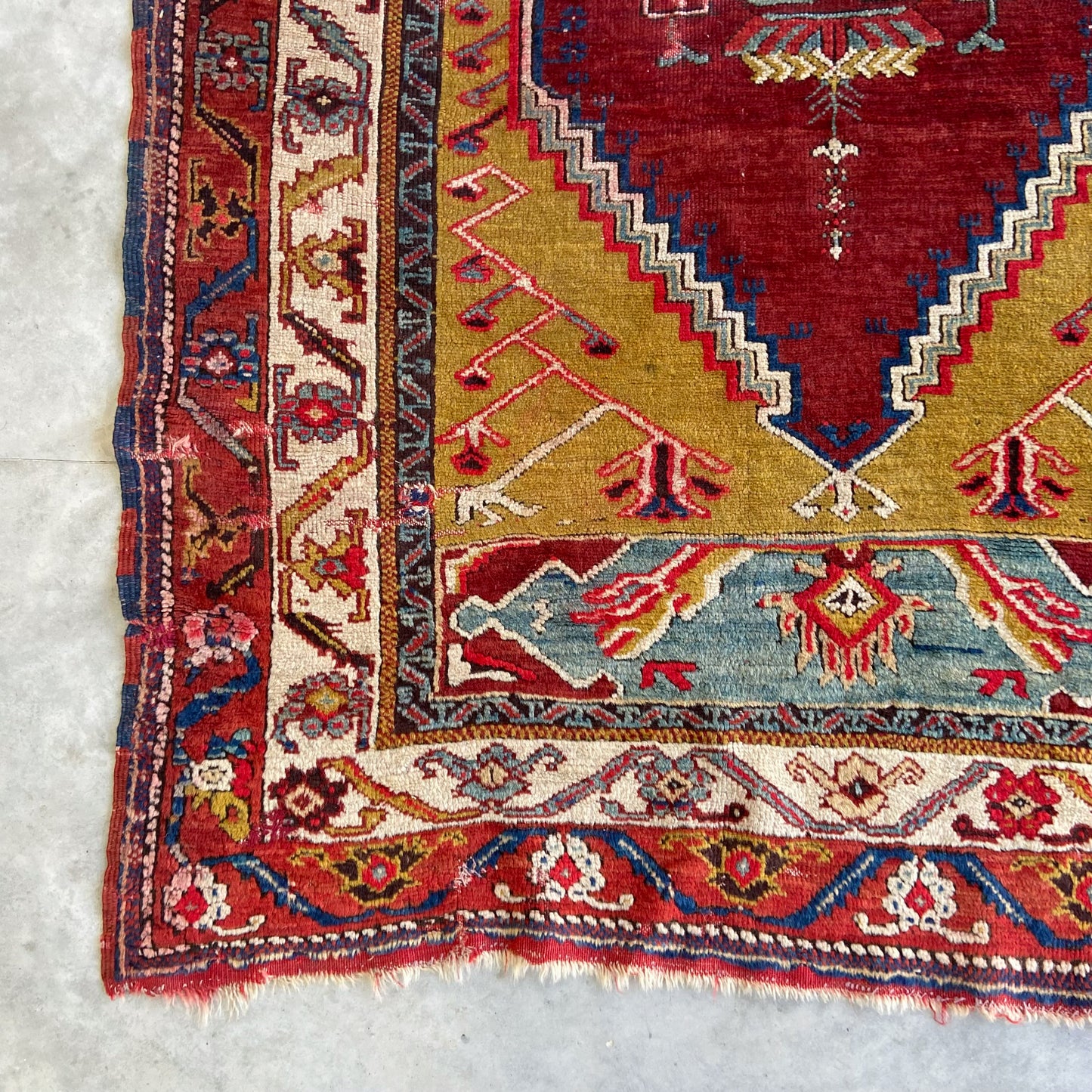 Collectible Antique Anatolian Prayer Accent Rug #R1146 - 4'2" x 5'8"