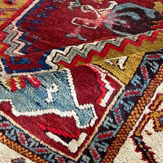 Collectible Antique Anatolian Prayer Accent Rug #R1146 - 4'2" x 5'8"