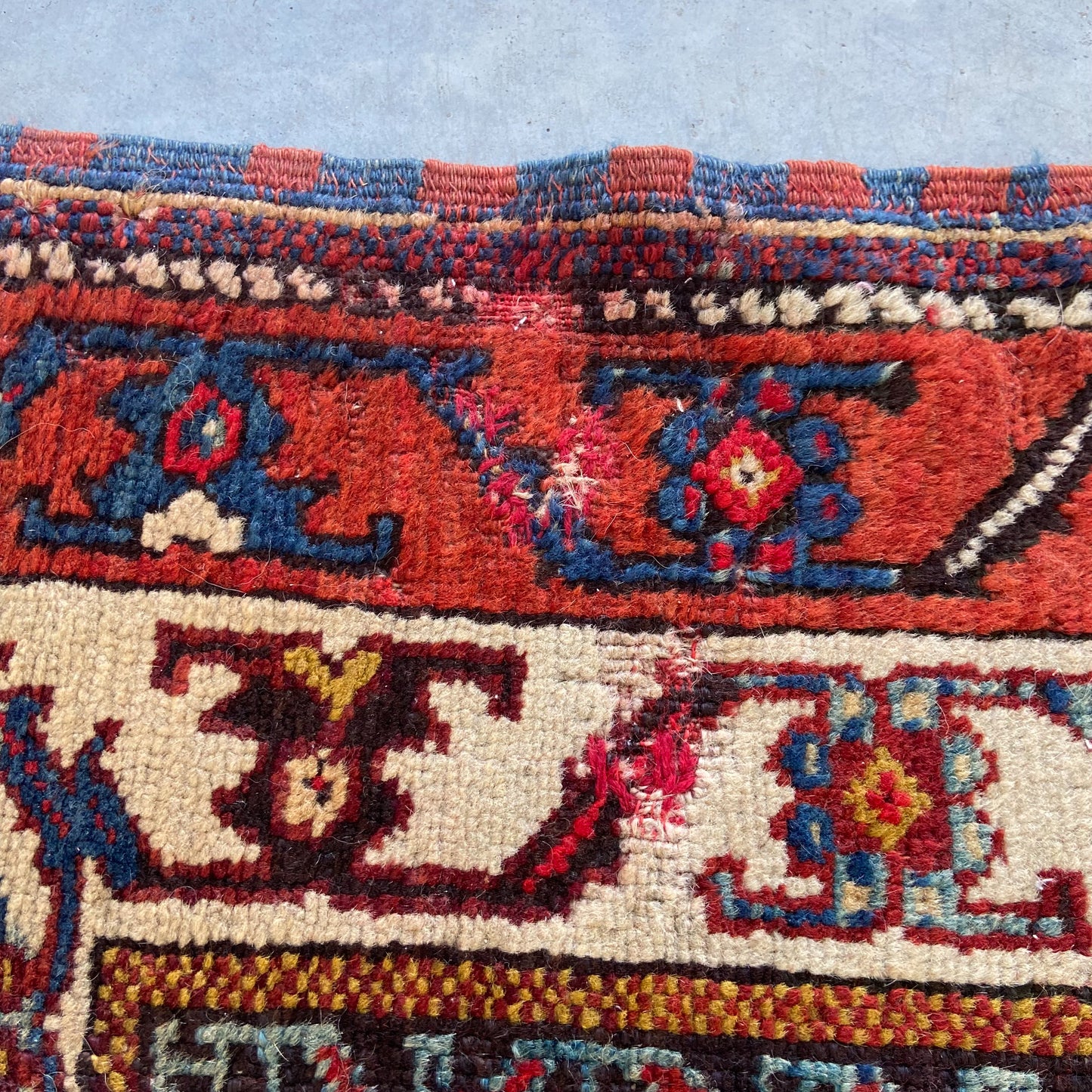 Collectible Antique Anatolian Prayer Accent Rug #R1146 - 4'2" x 5'8"