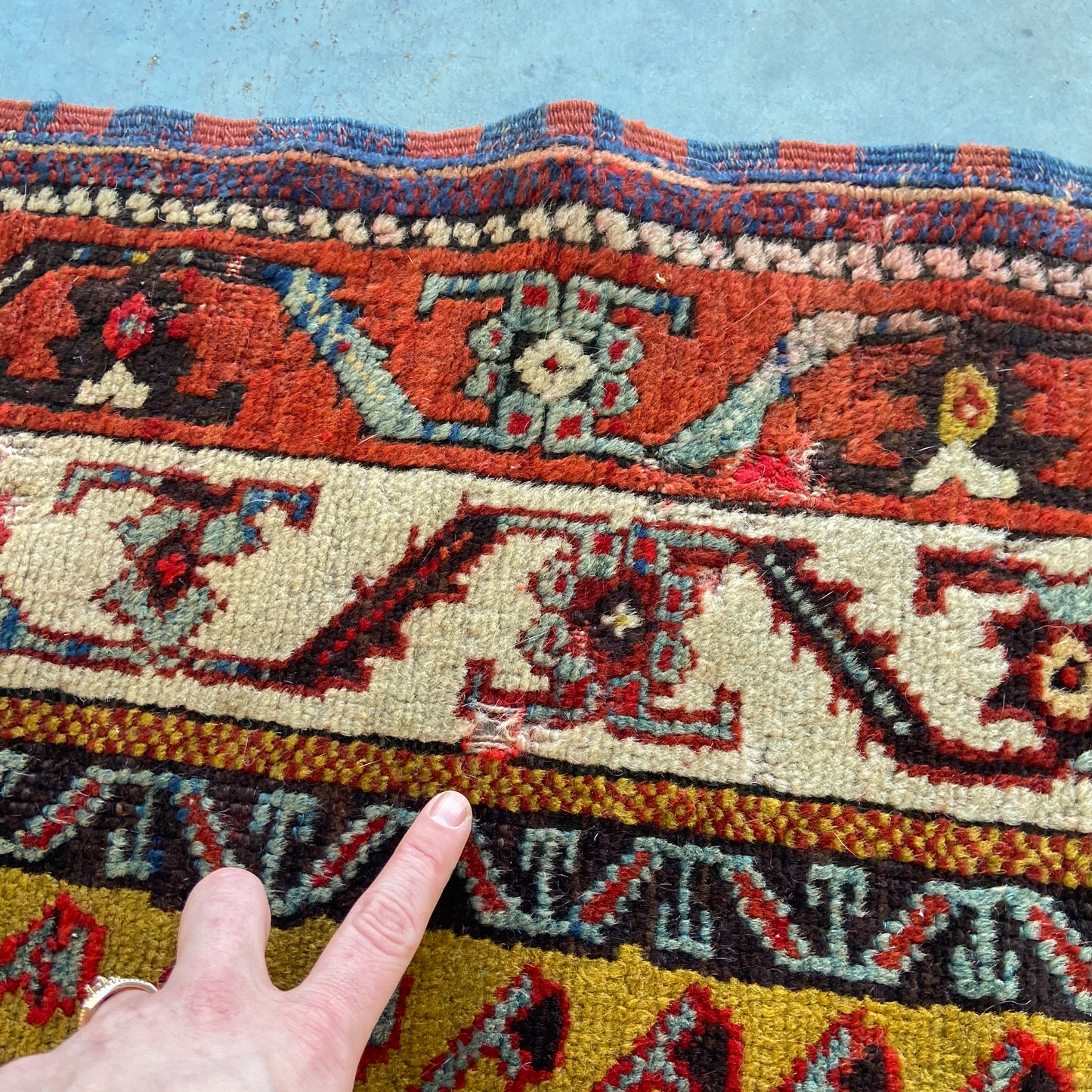 Collectible Antique Anatolian Prayer Accent Rug #R1146 - 4'2" x 5'8"