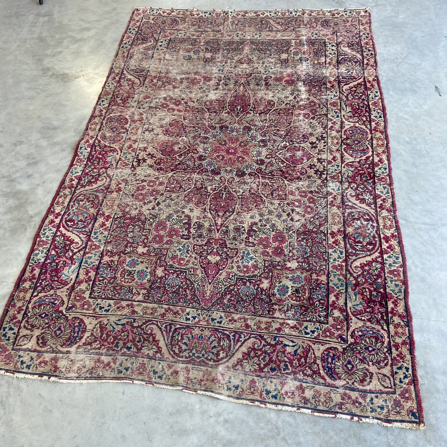 Antique Kerman Accent Rug #R1149 - 4'2" x 6'1"