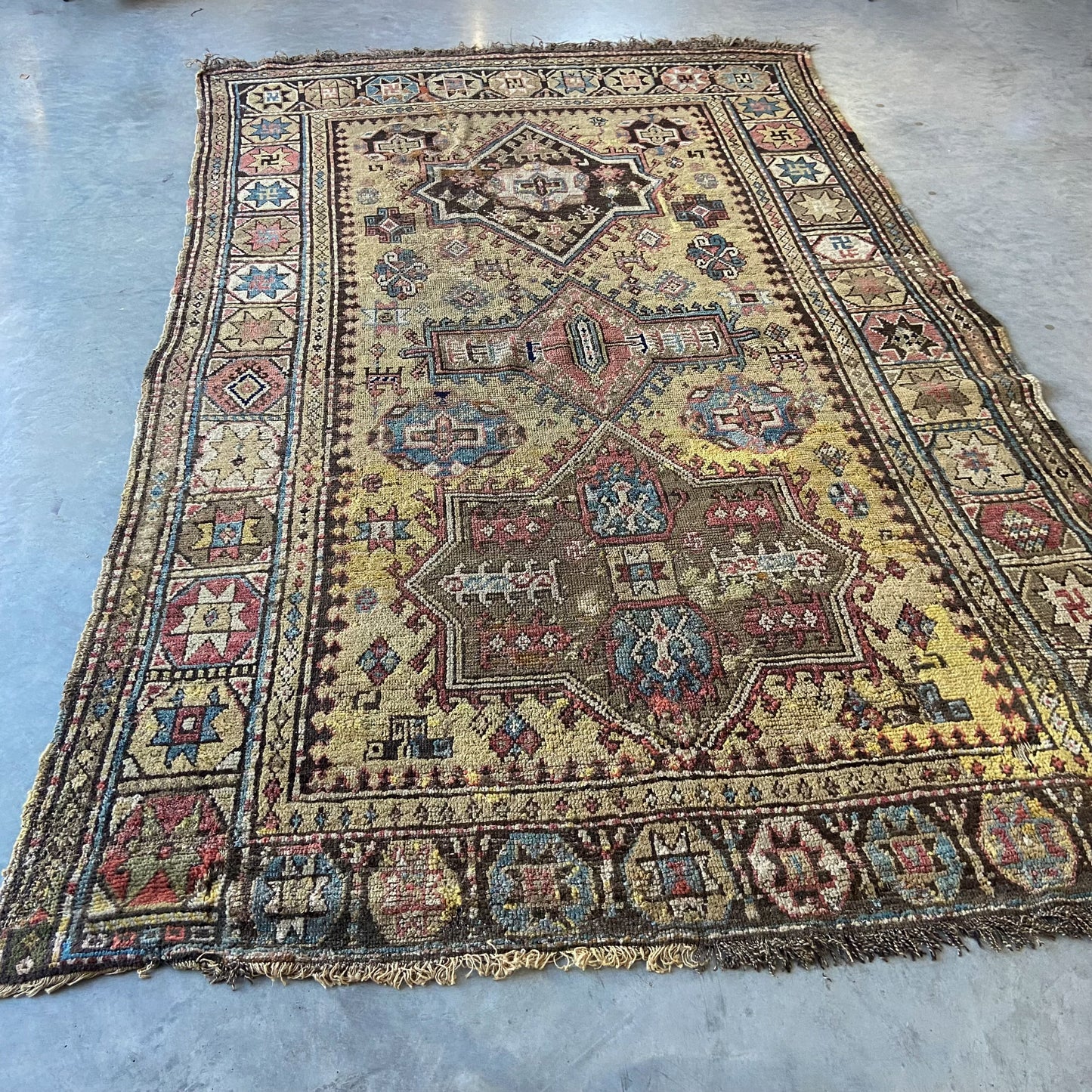 Early Antique Kazak Area Rug #R1151 - 5'7" x 9'9"