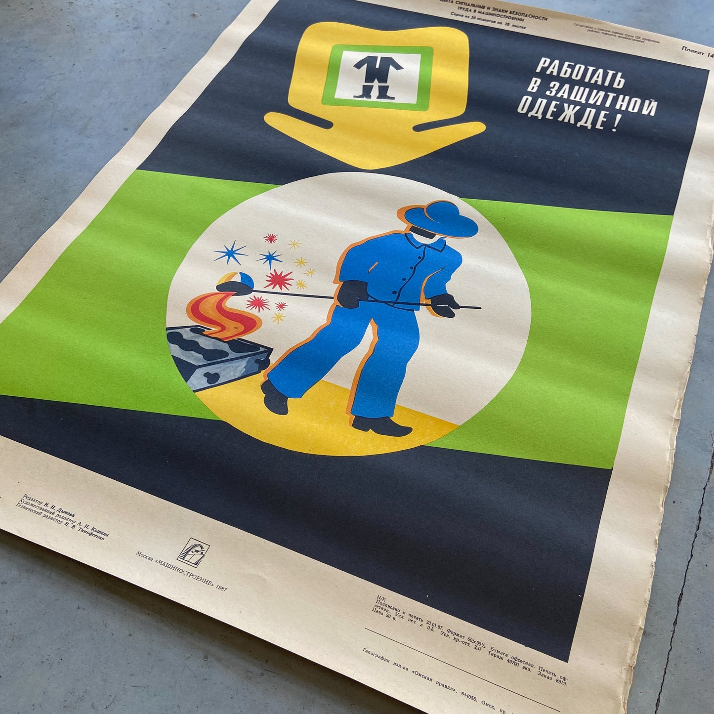 1987 Soviet Work Safety Poster #P981 - 18" x 23.5"