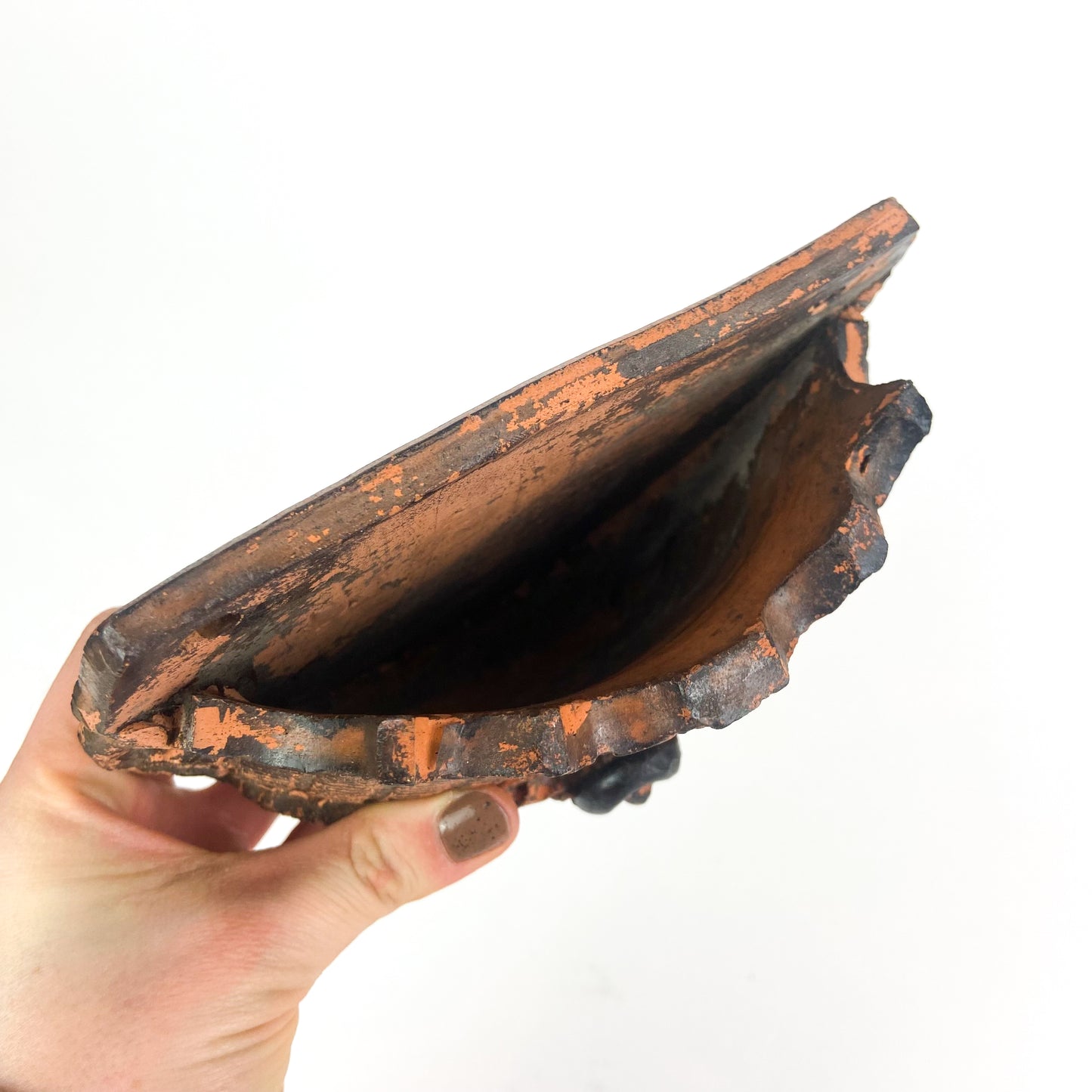 Antique Redware Wall Pocket #O1213