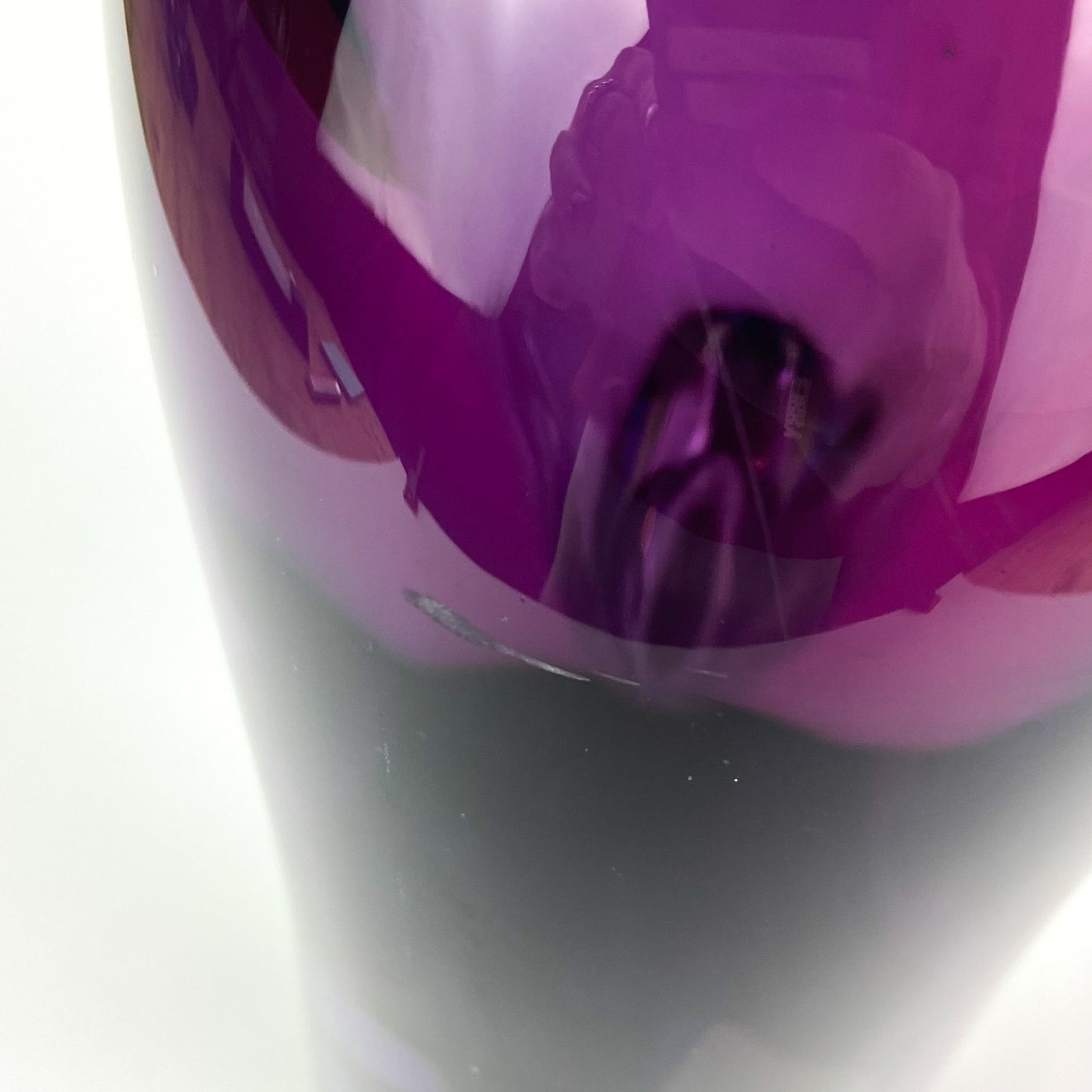 Large Murano Purple + Teal + Green Triple Sommerso Glass Vase #O1221