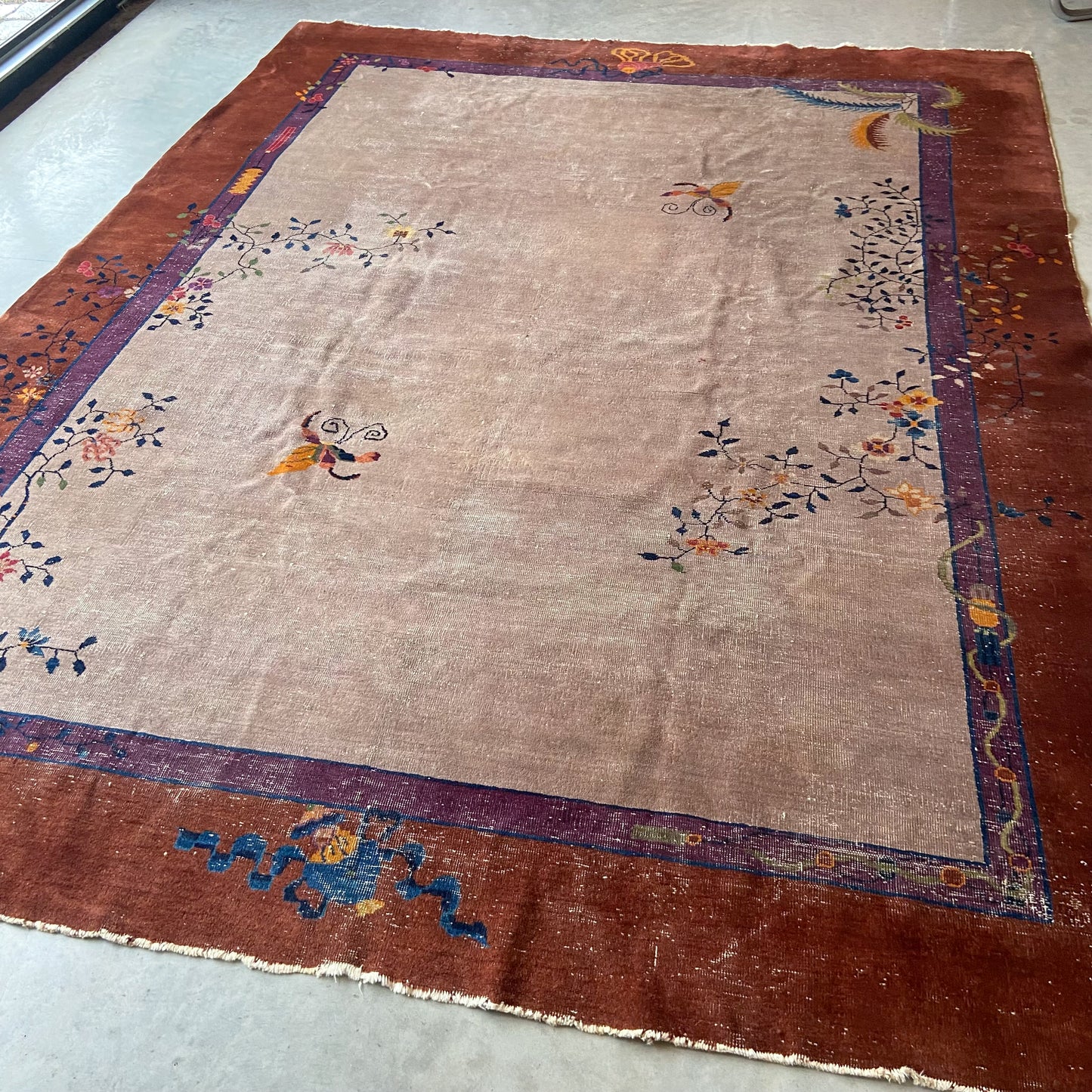 Antique Chinese Deco Area Rug #R1088 - 8'11" x 11'7"