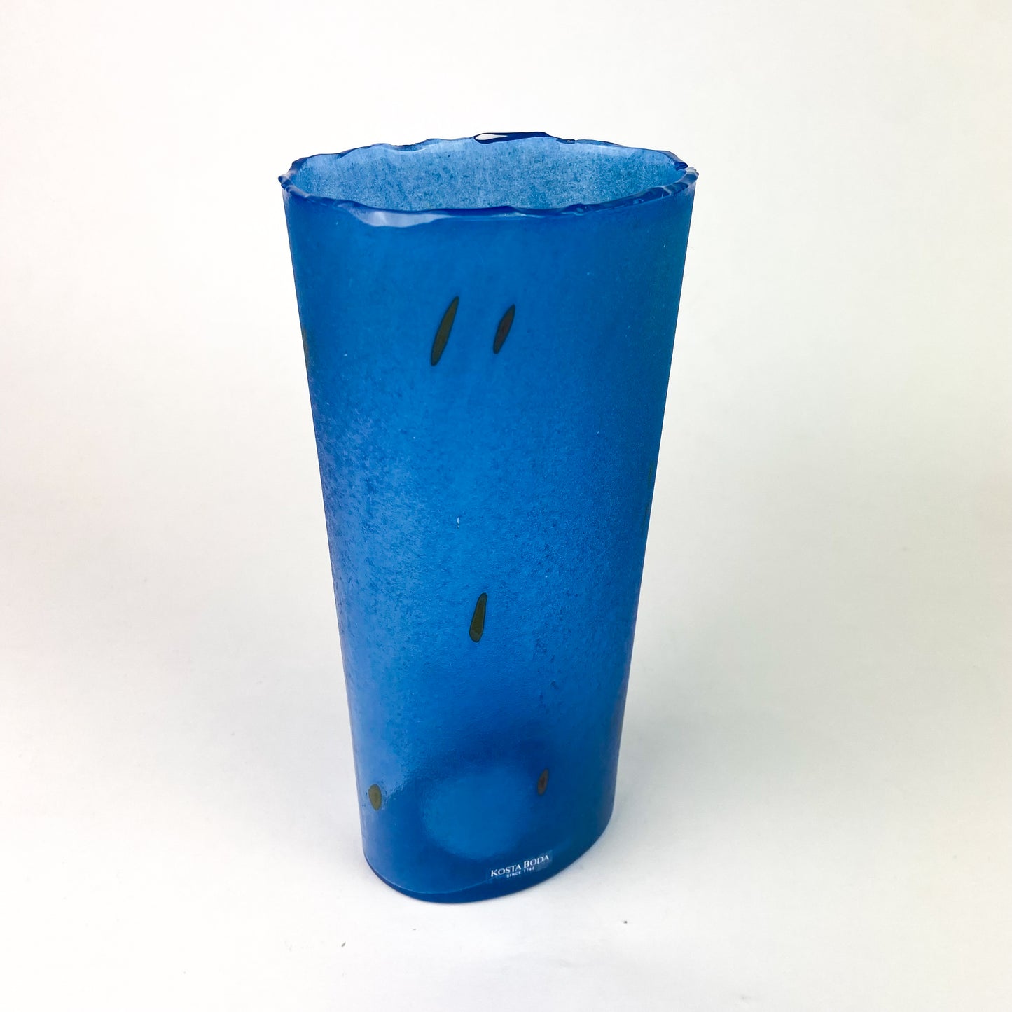 Kosta Boda Blue Frosted Glass Vase #O1043