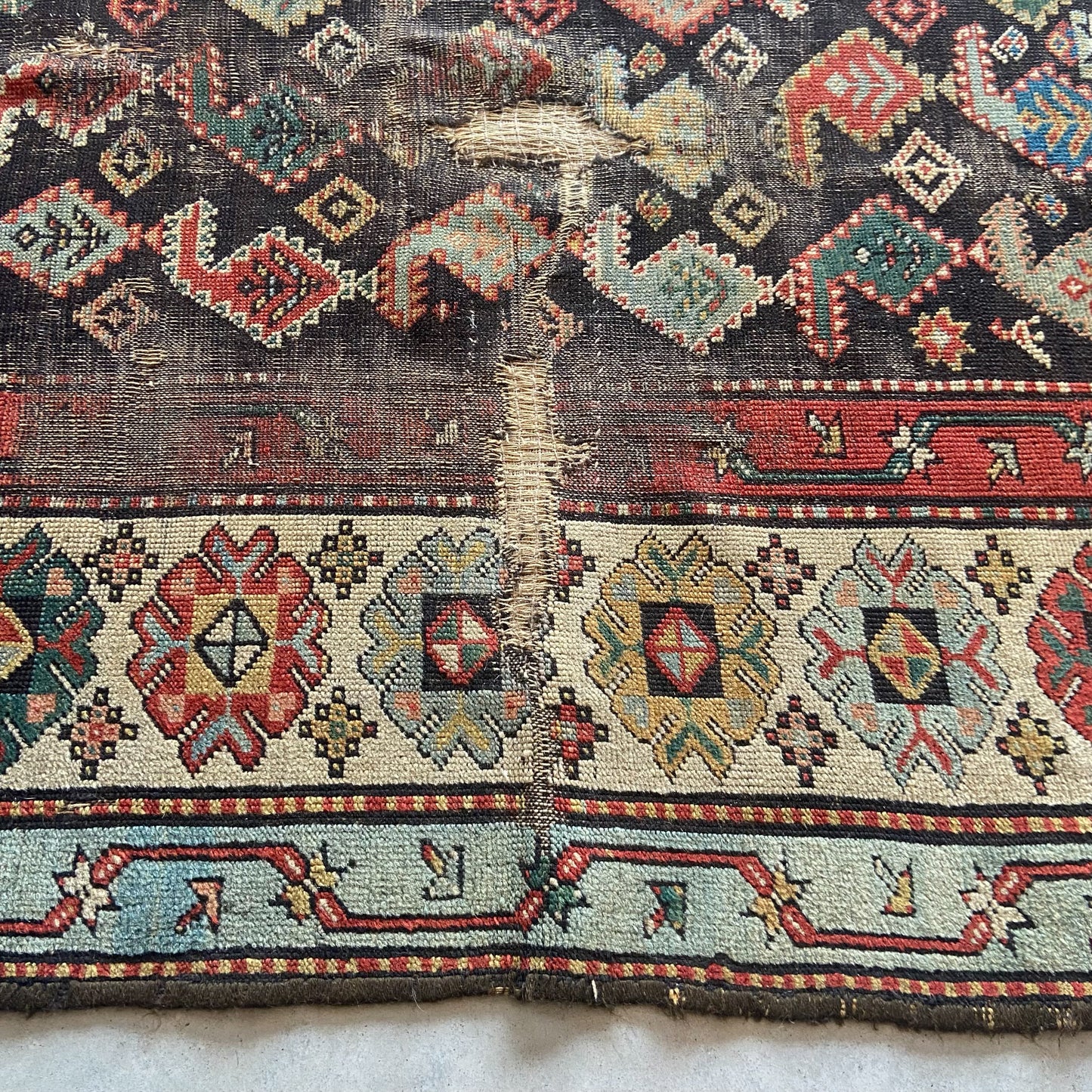 Antique Kurdish Boteh Accent Rug #R1100 - 4'2" x 6'