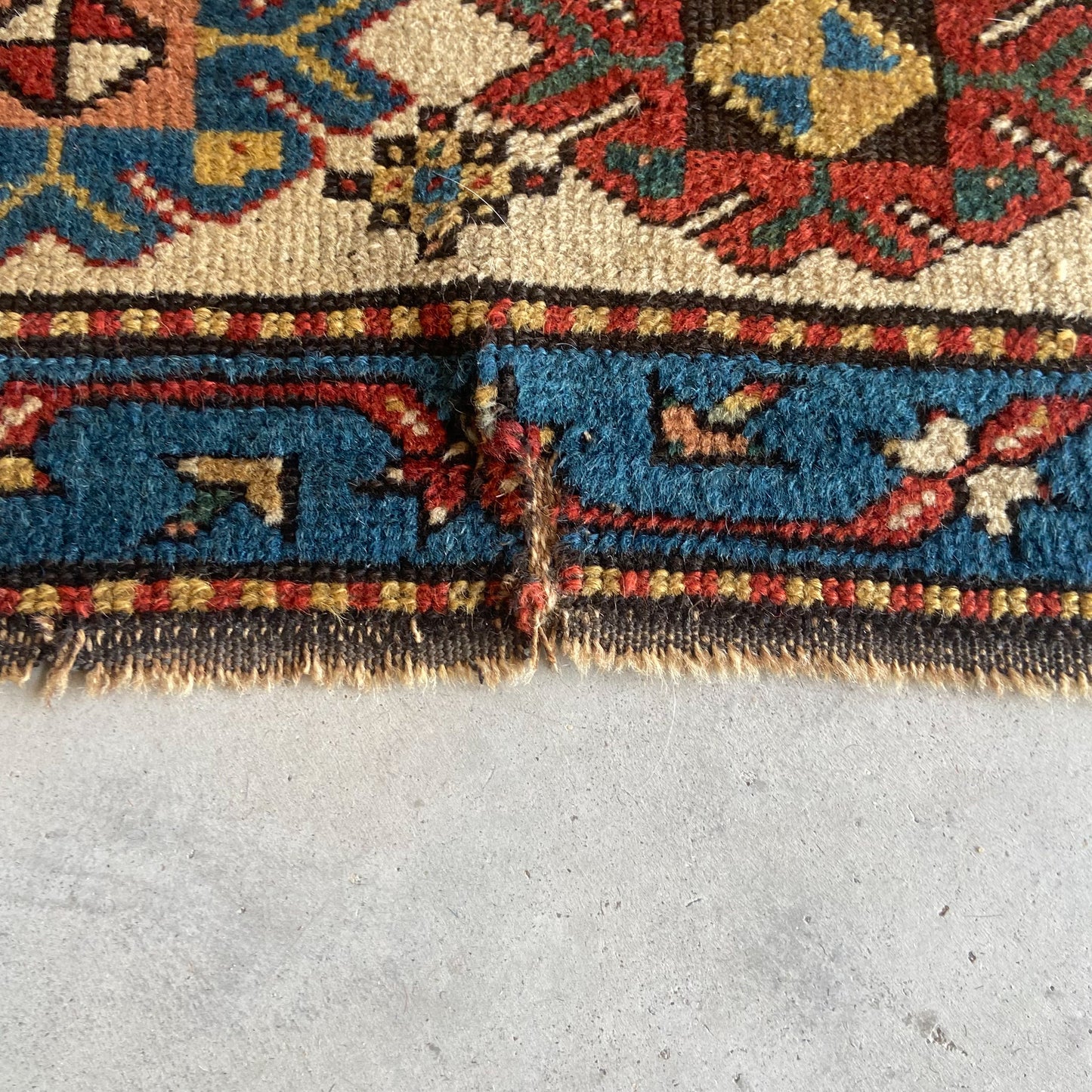 Antique Kurdish Boteh Accent Rug #R1100 - 4'2" x 6'