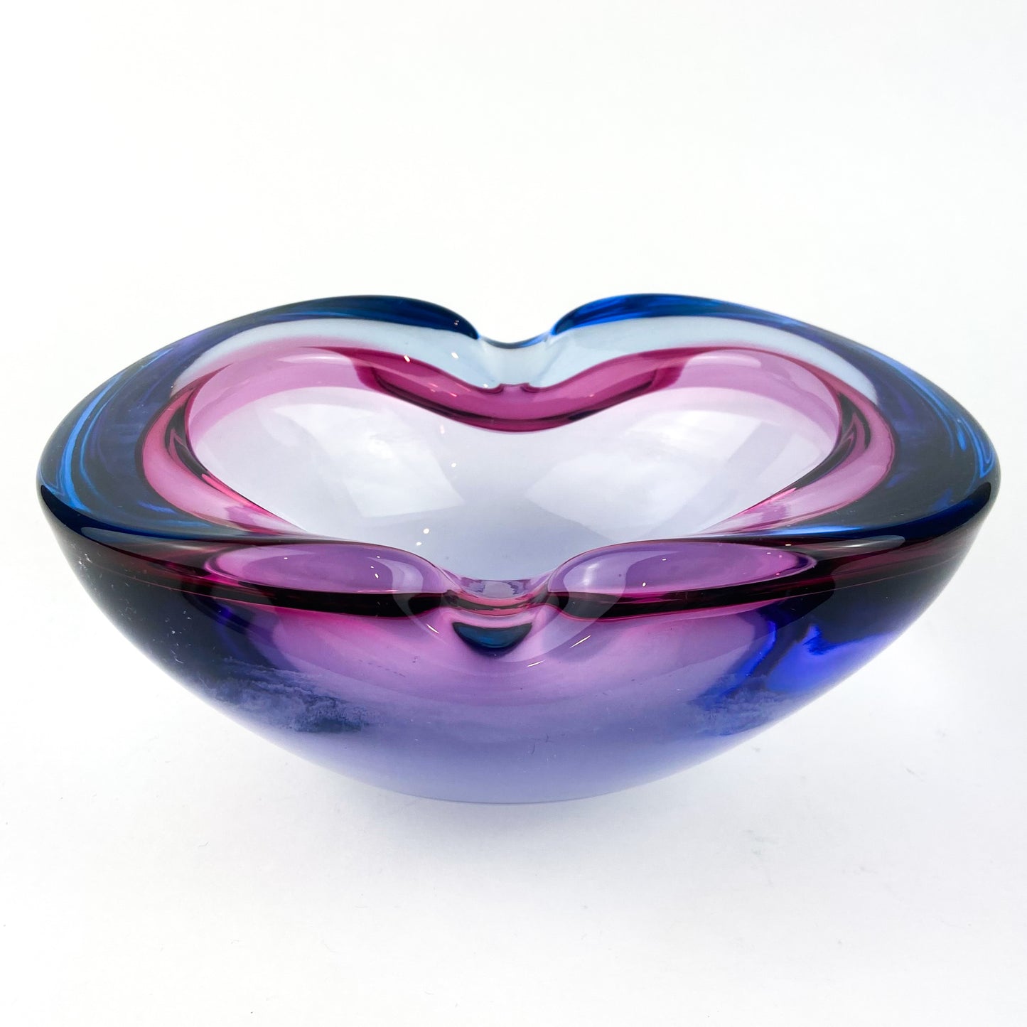 Murano Pink + Violet Freeform Glass Catchall/Ashtray #O1071