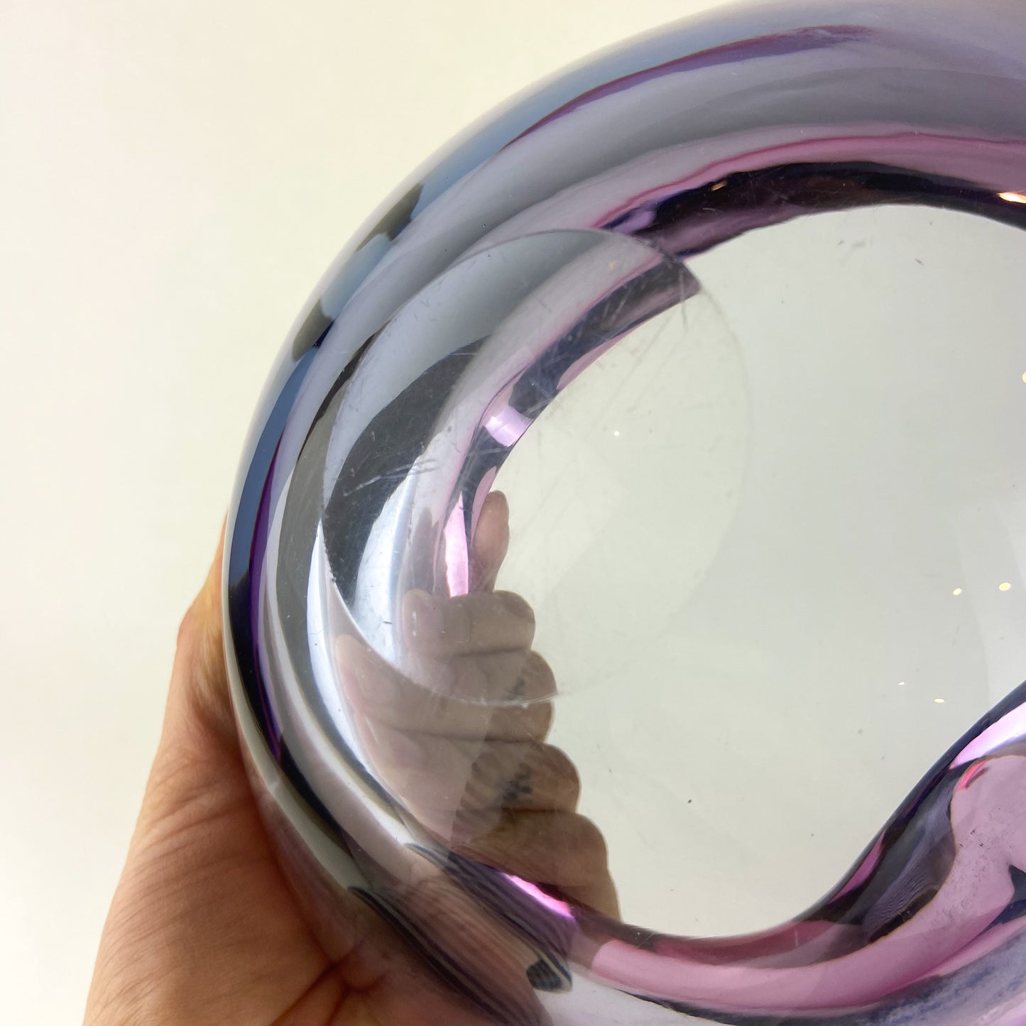 Murano Pink + Violet Freeform Glass Catchall/Ashtray #O1071