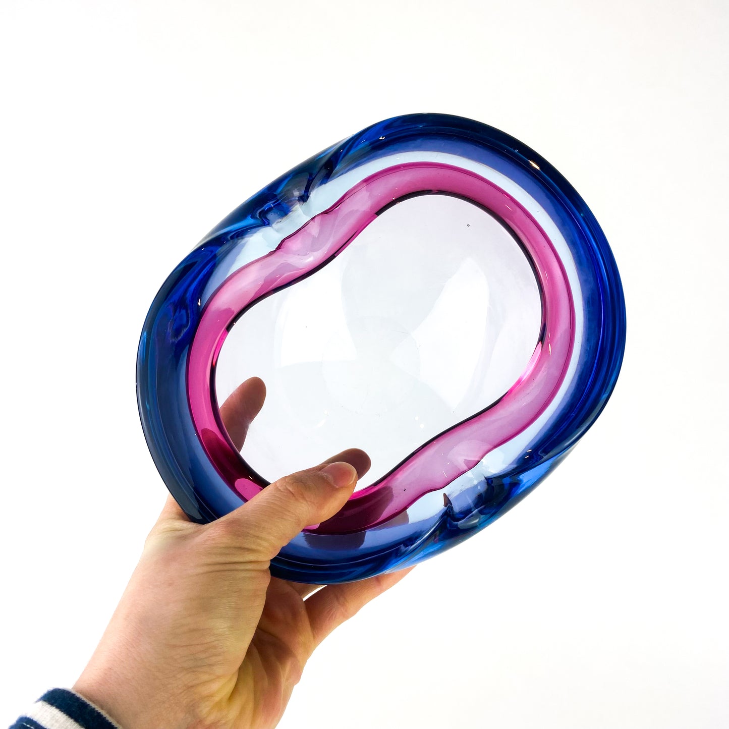 Murano Pink + Violet Freeform Glass Catchall/Ashtray #O1071