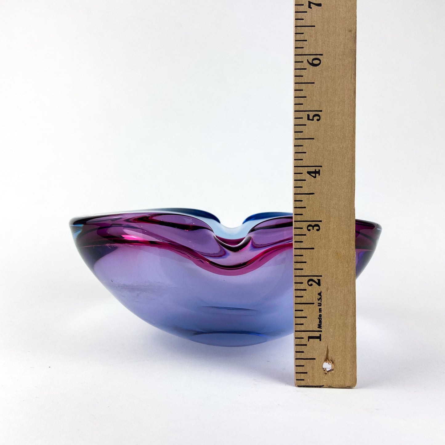 Murano Pink + Violet Freeform Glass Catchall/Ashtray #O1071