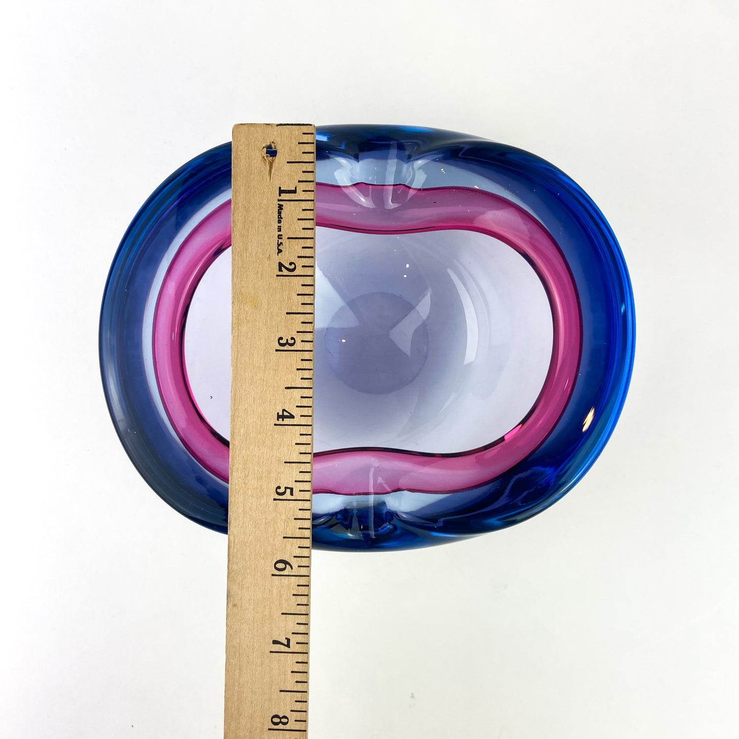 Murano Pink + Violet Freeform Glass Catchall/Ashtray #O1071