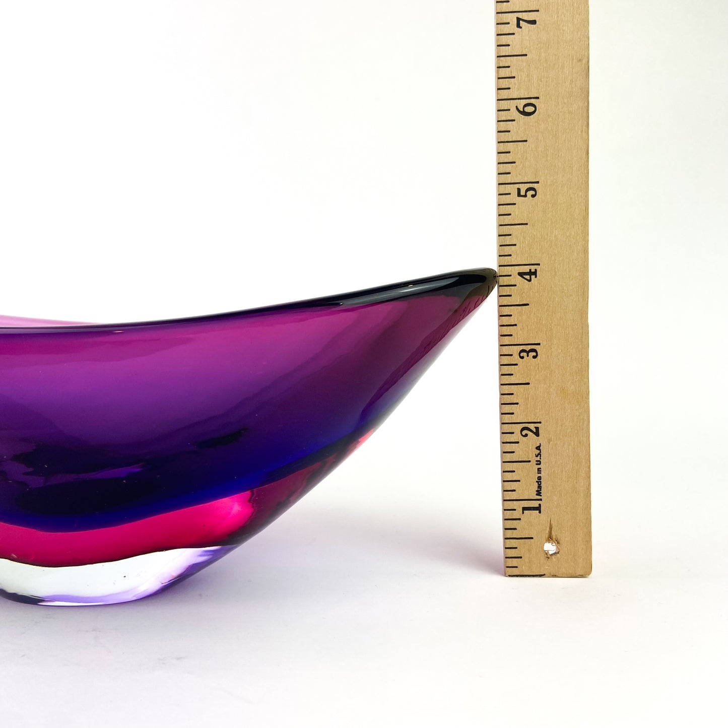 Murano Ovoid Purple + Fuschia Sommerso Glass Bowl #O1073