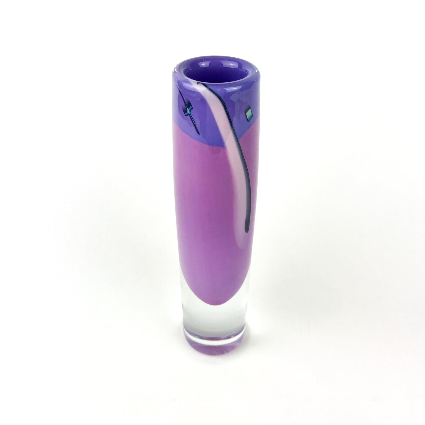 Post-Modern Studio Art Glass Bud Vase by Magdanz Shapiro #O1074