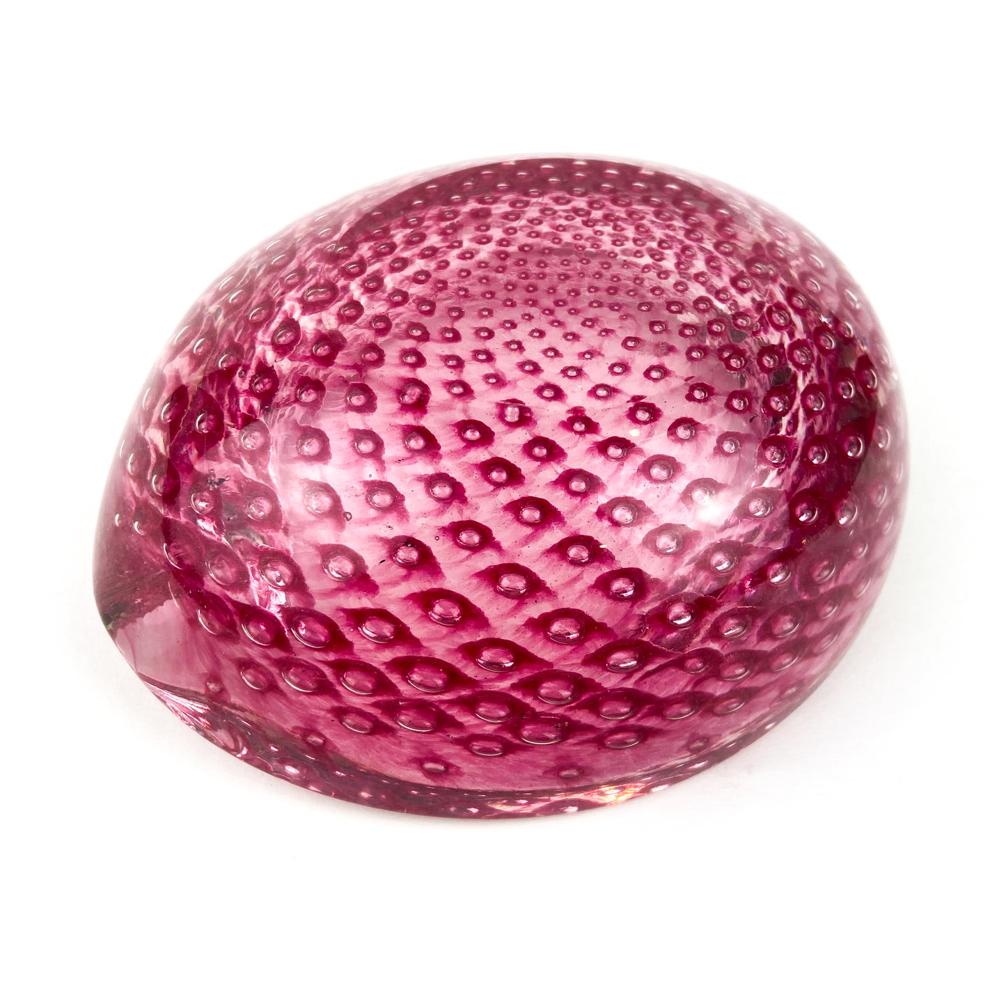 Murano Pink Bullicante Glass Catchall/Ashtray #O1075