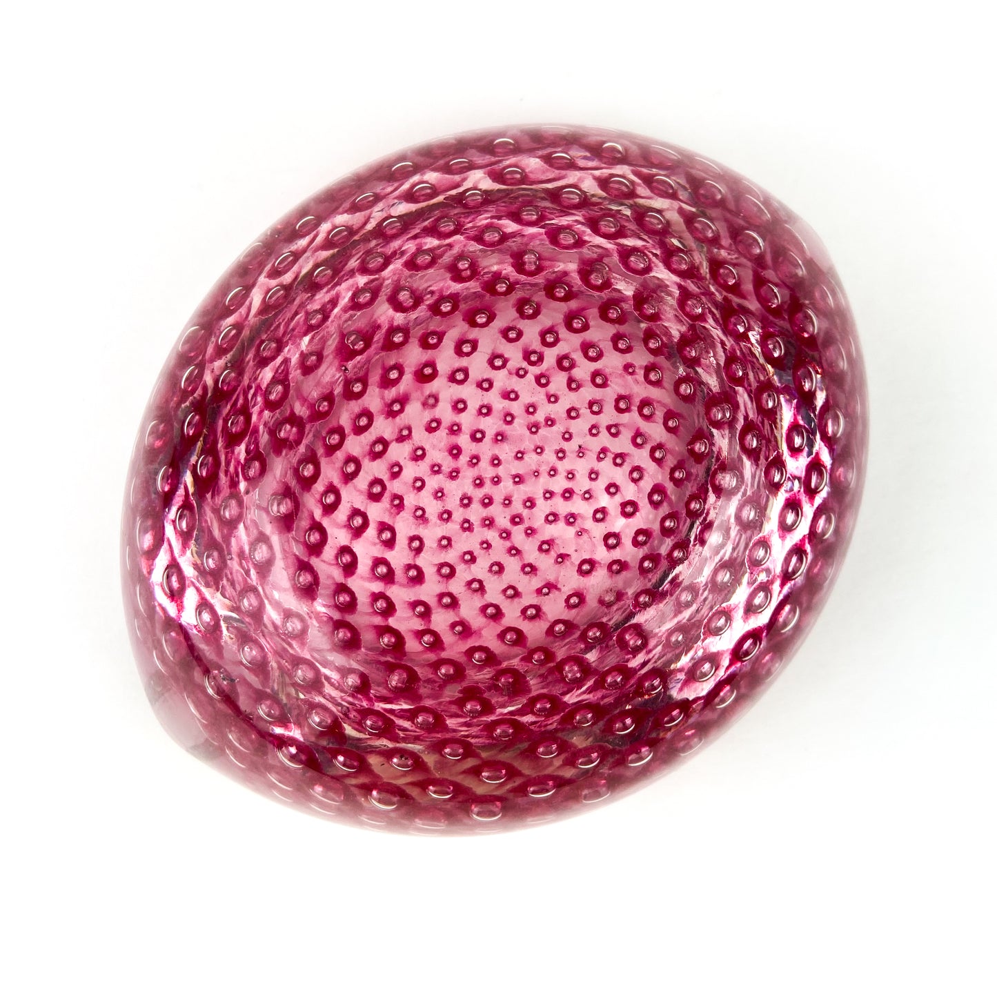 Murano Pink Bullicante Glass Catchall/Ashtray #O1075