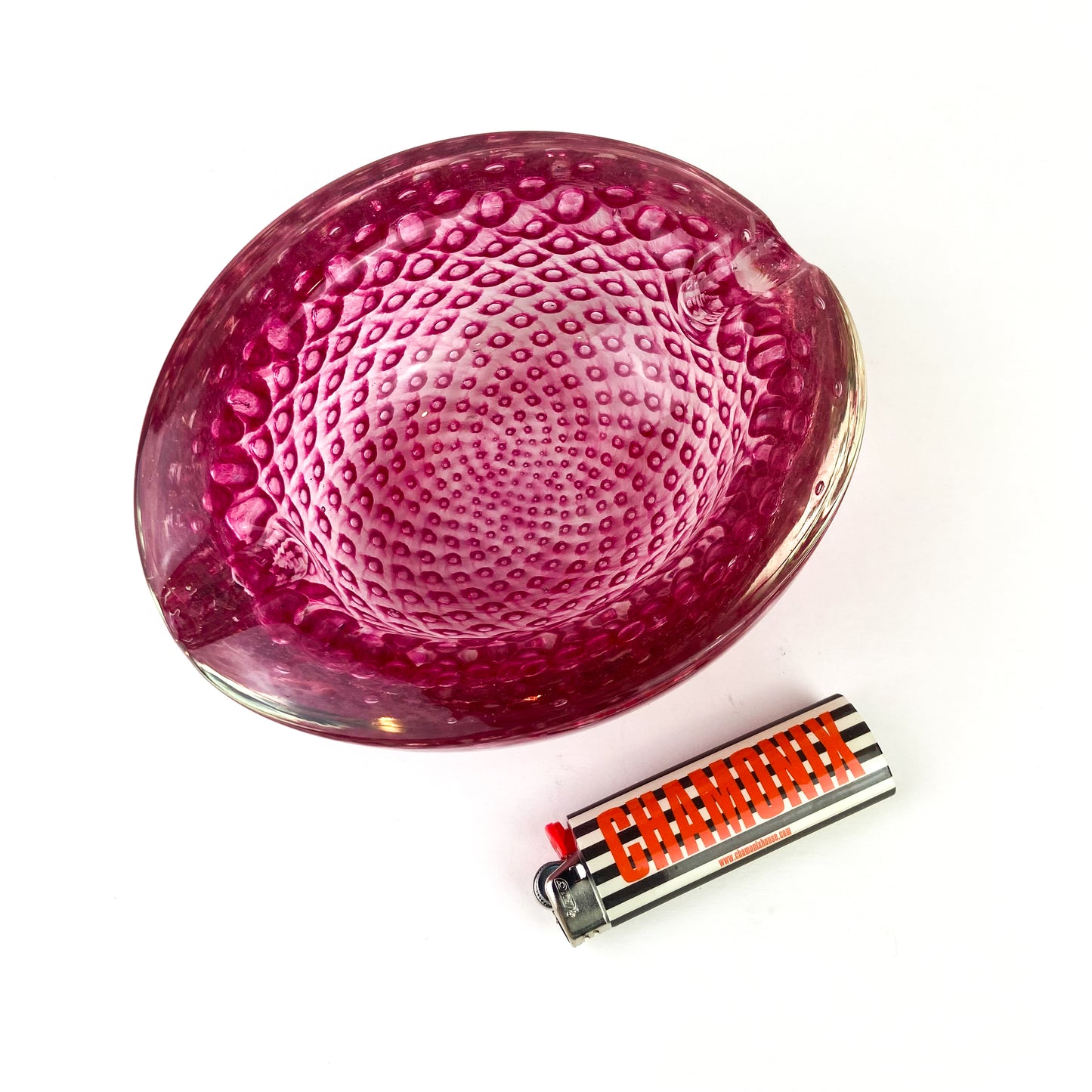 Murano Pink Bullicante Glass Catchall/Ashtray #O1075