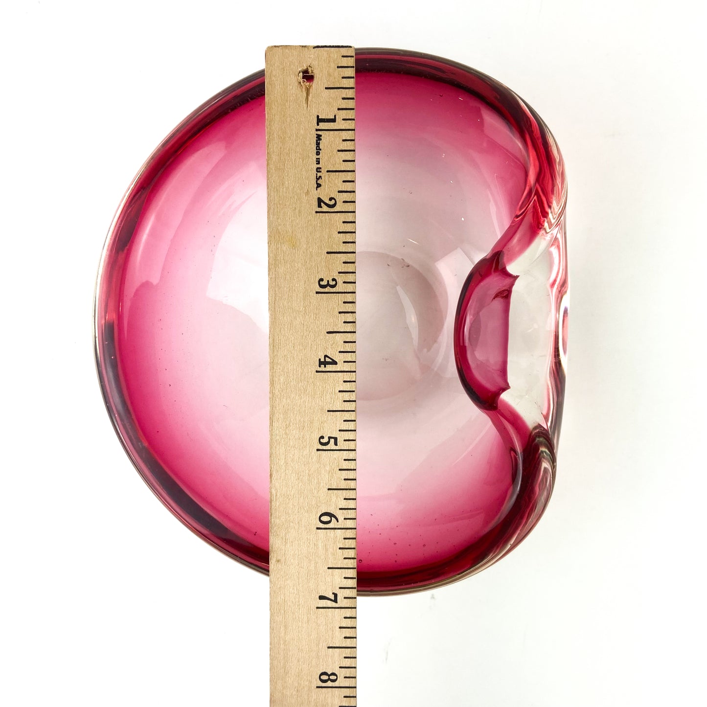 Murano Pink + Clear Freeform Glass Catchall/Ashtray #O1076