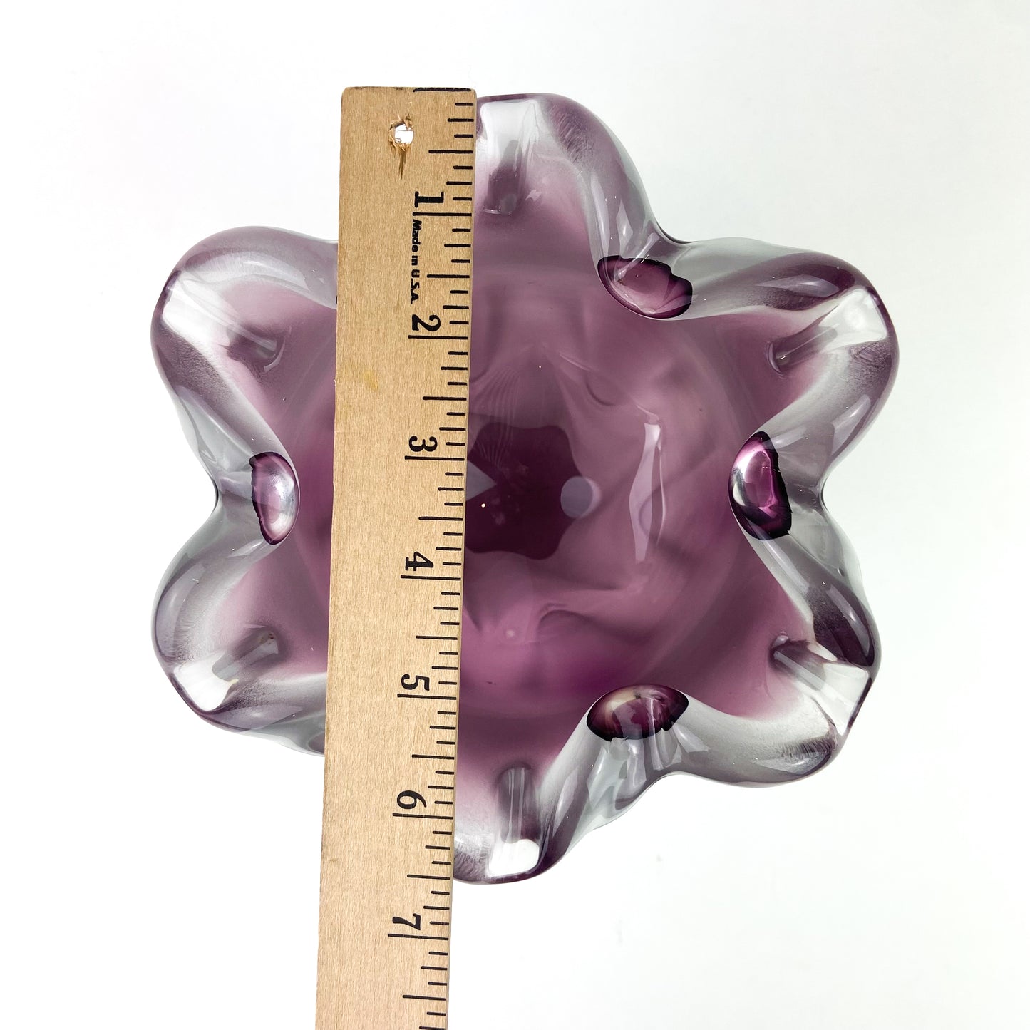 Czech Purple Frosted Floriform Glass Vase #O1080