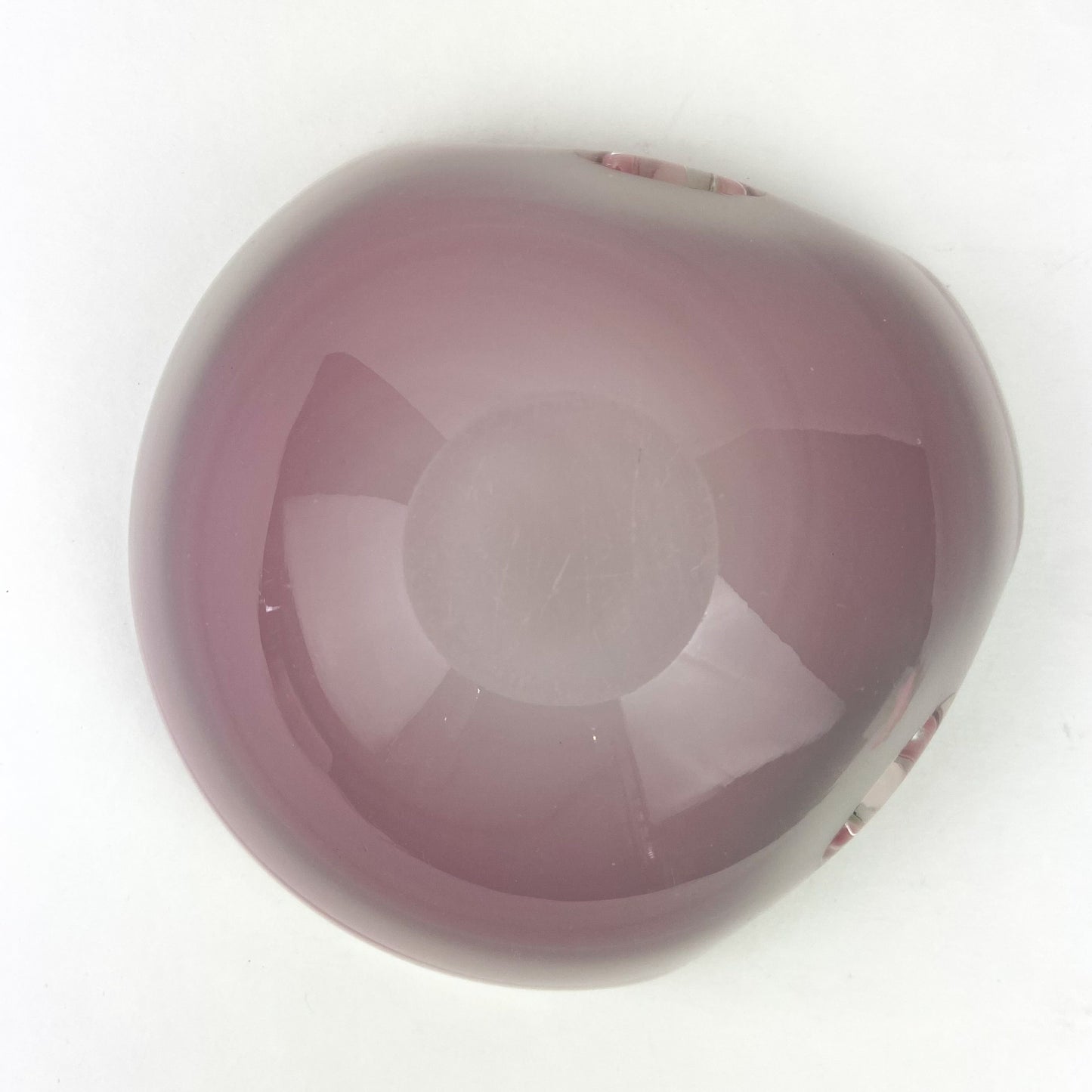 Murano Pink + White Freeform Glass Catchall/Ashtray #O1089