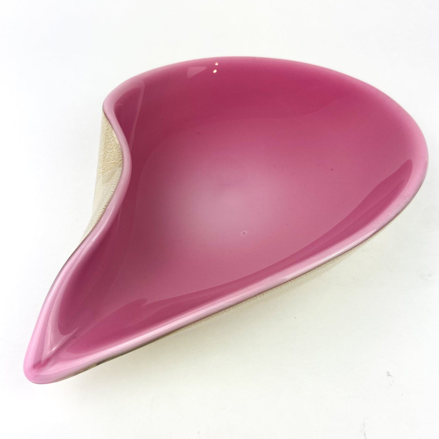 Murano Pink + Gold Cased Biomorphic Glass Catchall/Ashtray #O1090