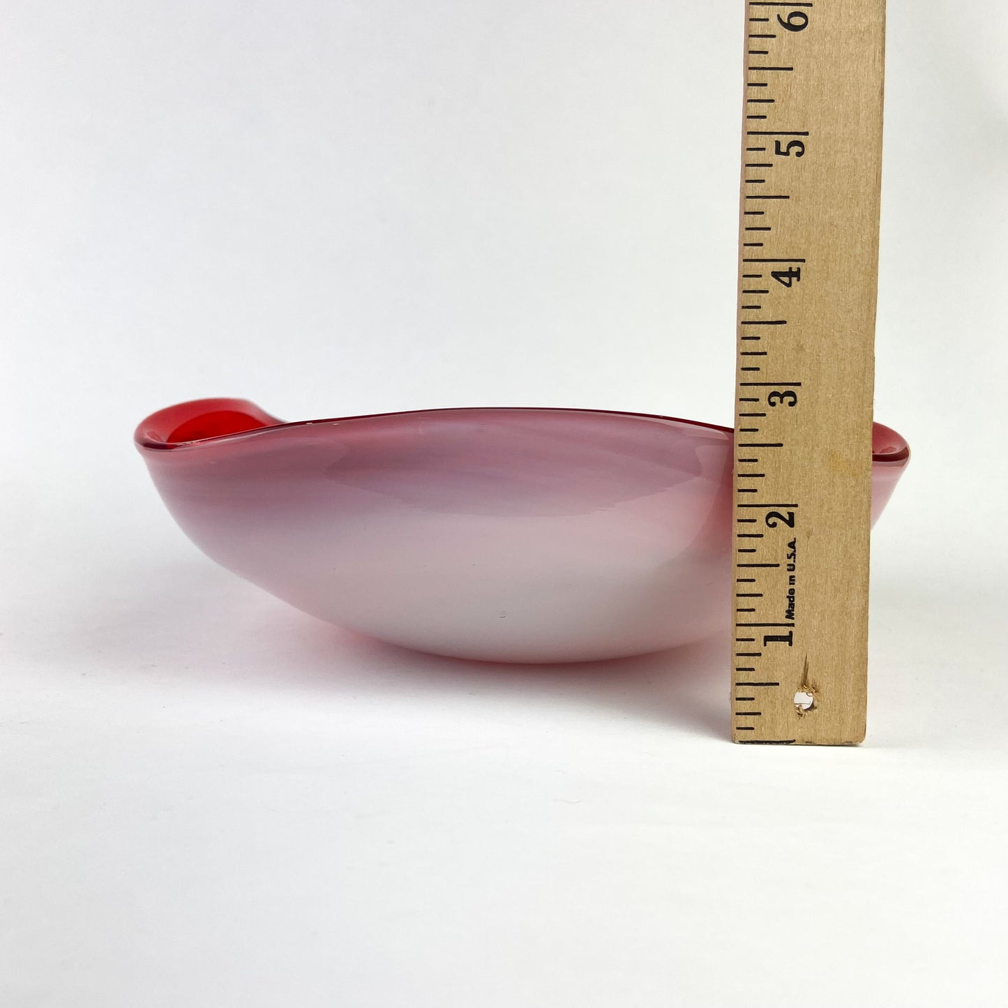 Murano Vermillion + Copper Swirl Glass Catchall/Ashtray #O1101