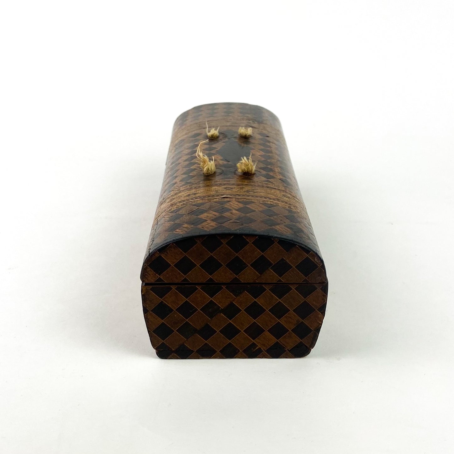 Antique Wood Inlaid Parquetry Stash Box #O1116