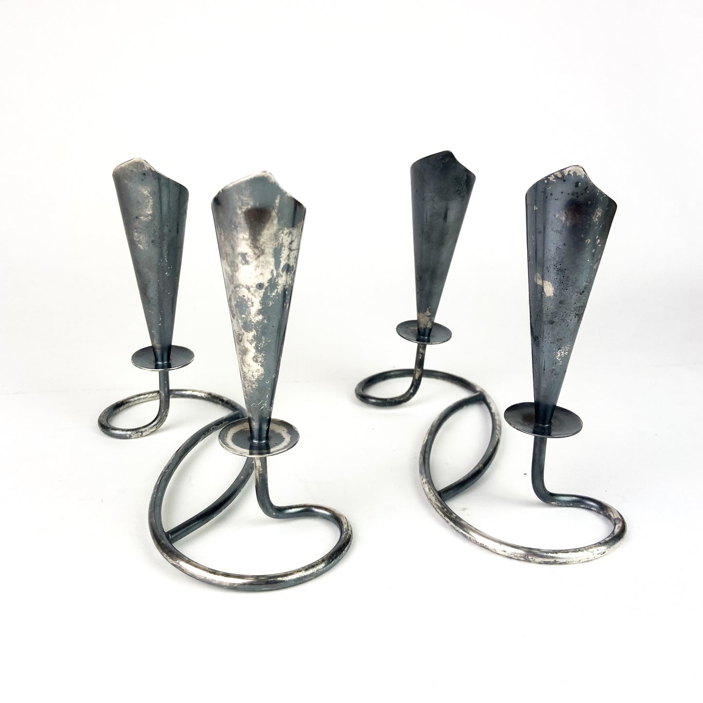 Pair of Hans Jensen Calla Lily Candleholders #O1125