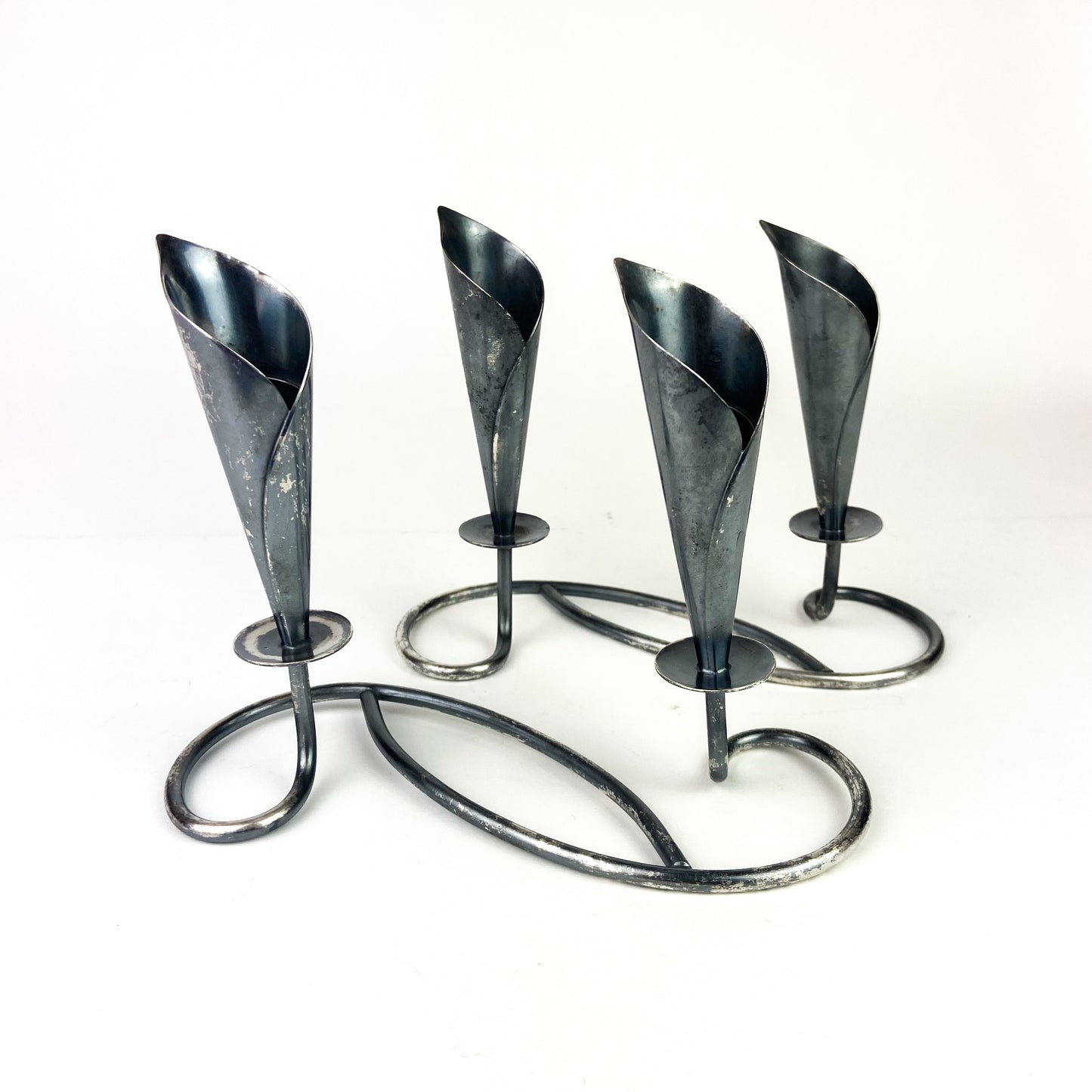 Pair of Hans Jensen Calla Lily Candleholders #O1125