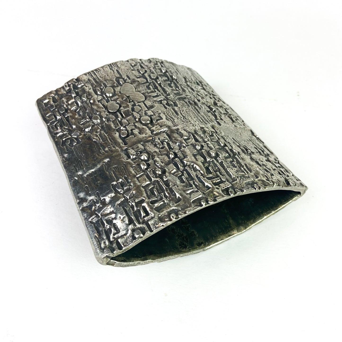 Brutalist Textured Pewter Art Vase #O1127