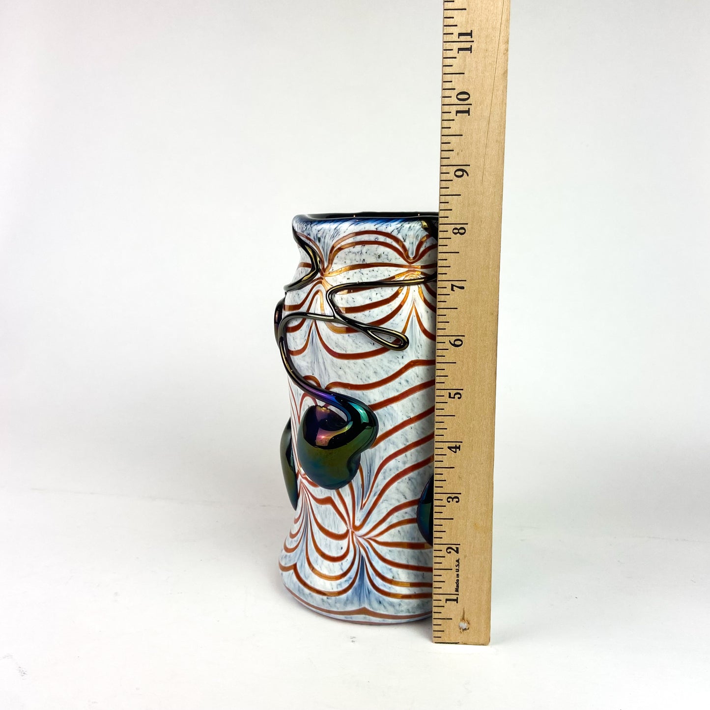 Rare Sergio Rossi Murano Iridescent Abstract Glass Vase #O1129