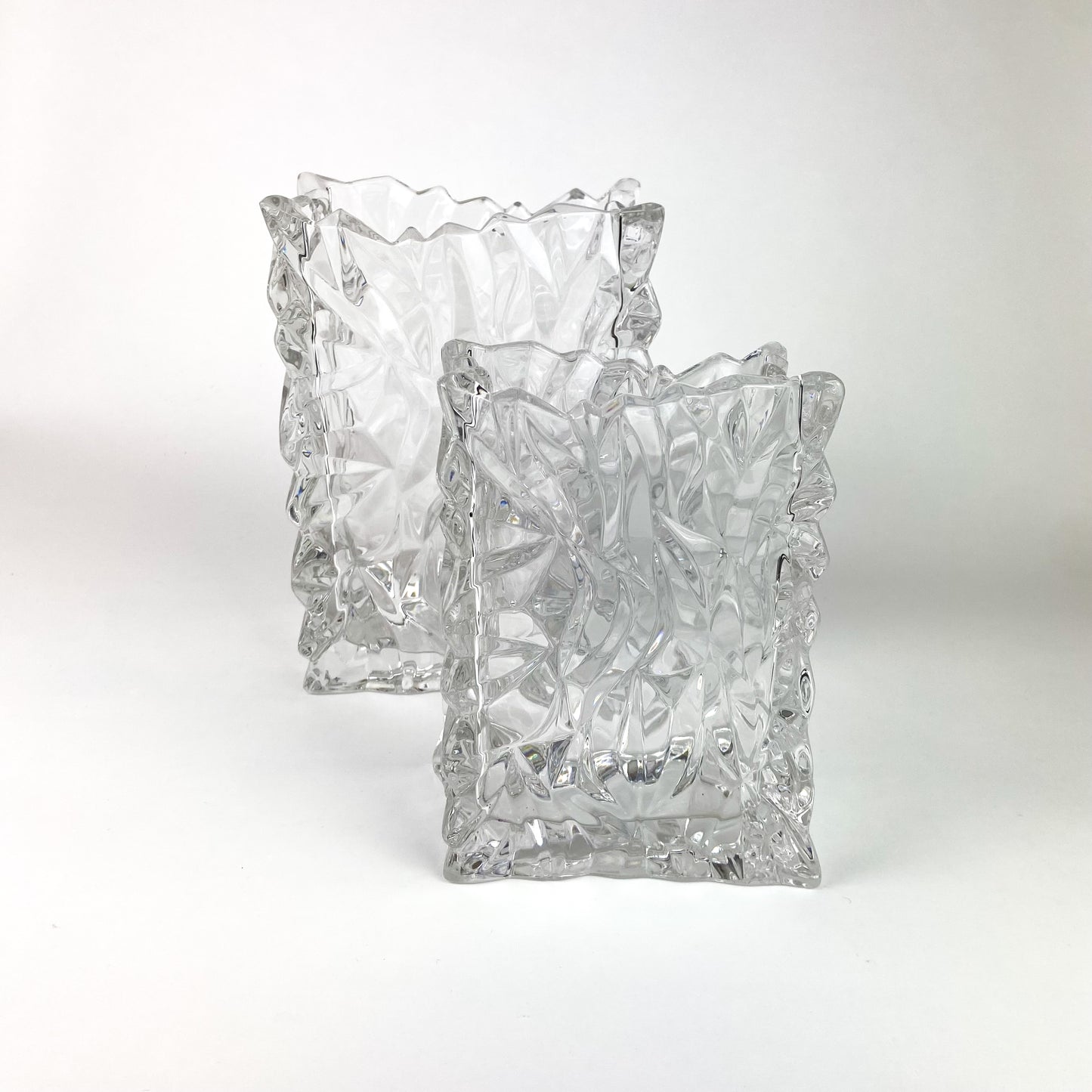 Pair of Crystal 'Paper Bag' Vases by Rosenthal #O1137