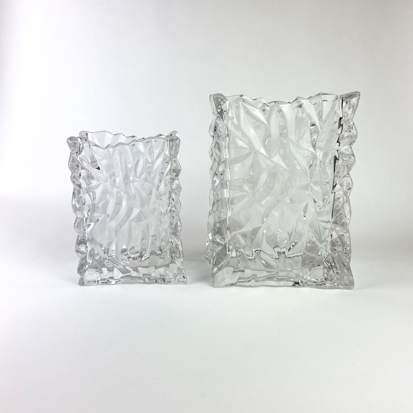 Pair of Crystal 'Paper Bag' Vases by Rosenthal #O1137