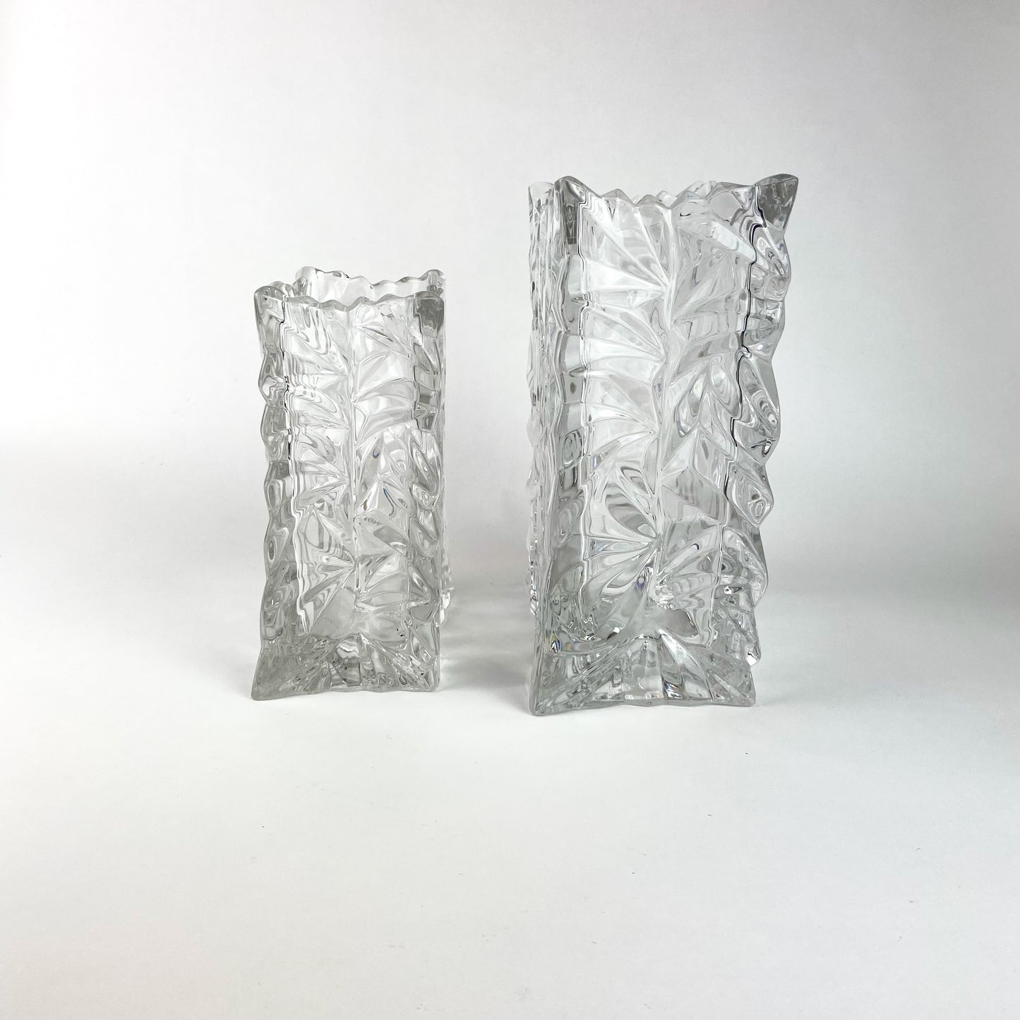 Pair of Crystal 'Paper Bag' Vases by Rosenthal #O1137