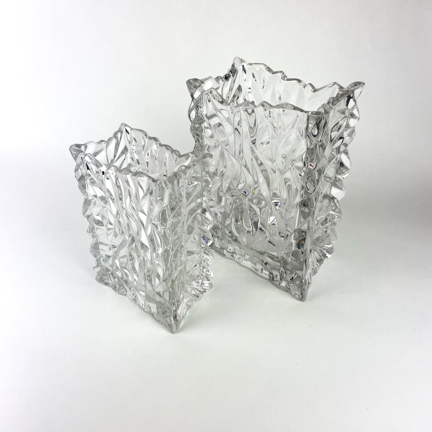 Pair of Crystal 'Paper Bag' Vases by Rosenthal #O1137