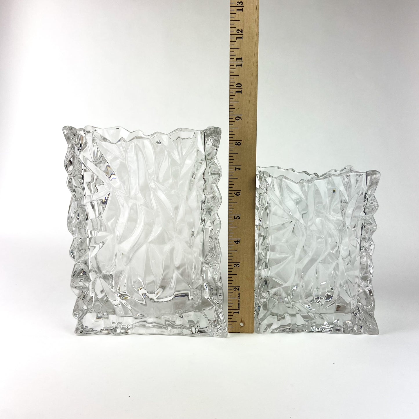 Pair of Crystal 'Paper Bag' Vases by Rosenthal #O1137