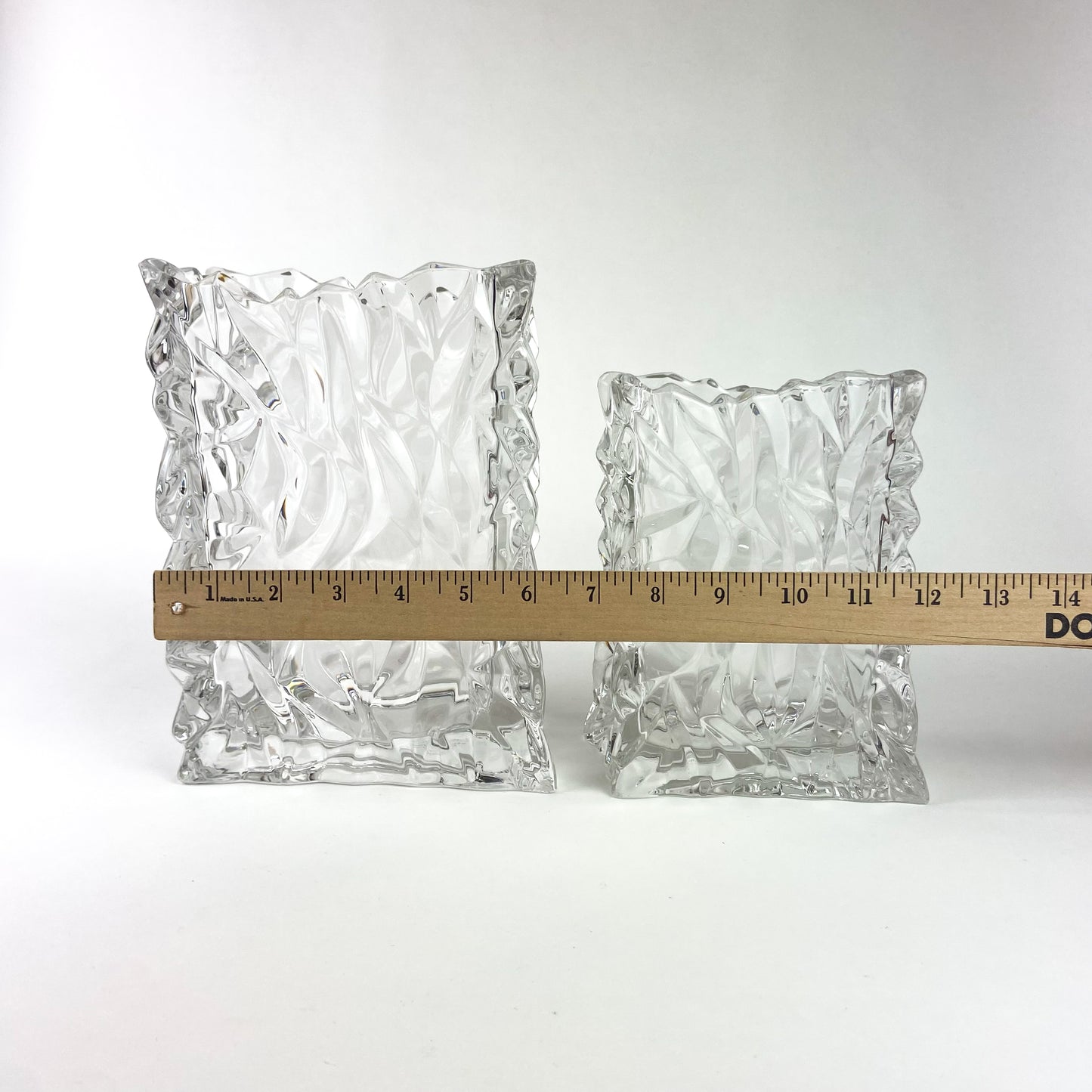 Pair of Crystal 'Paper Bag' Vases by Rosenthal #O1137