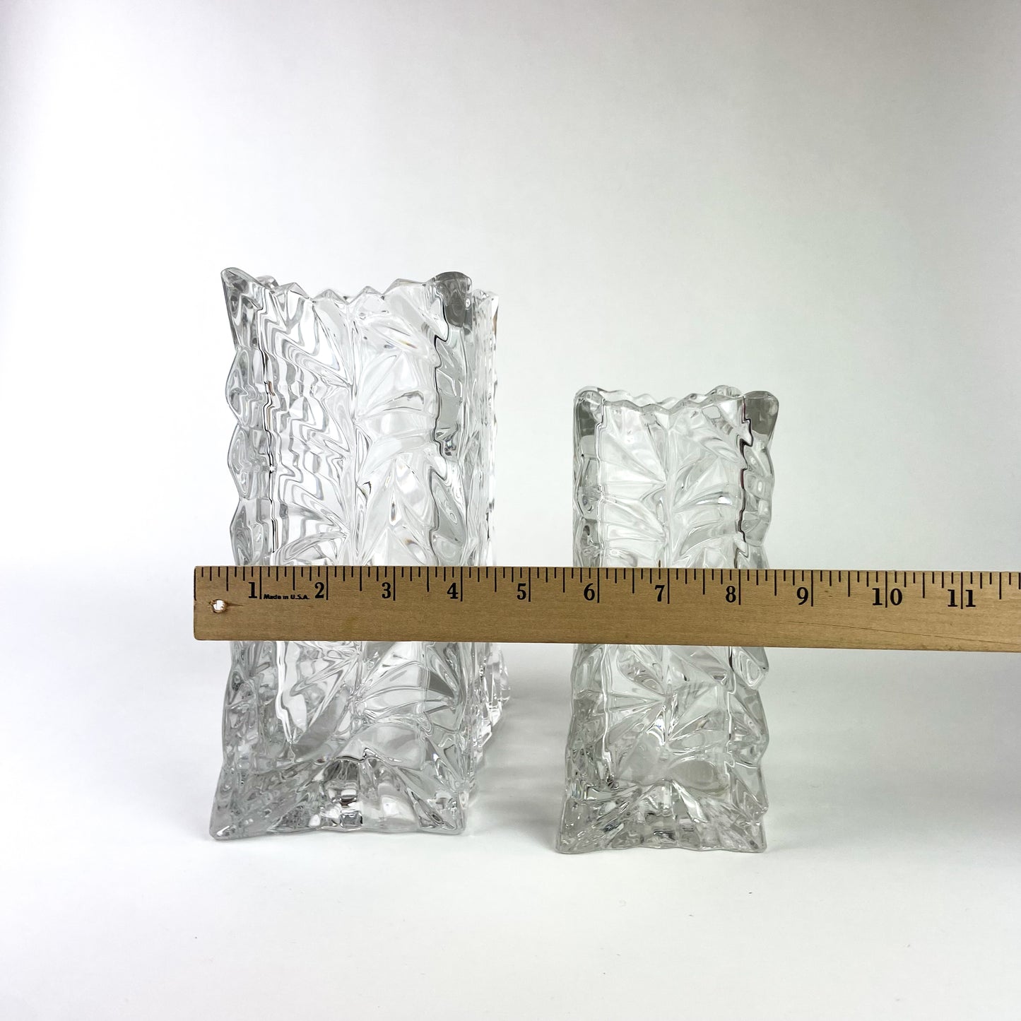 Pair of Crystal 'Paper Bag' Vases by Rosenthal #O1137