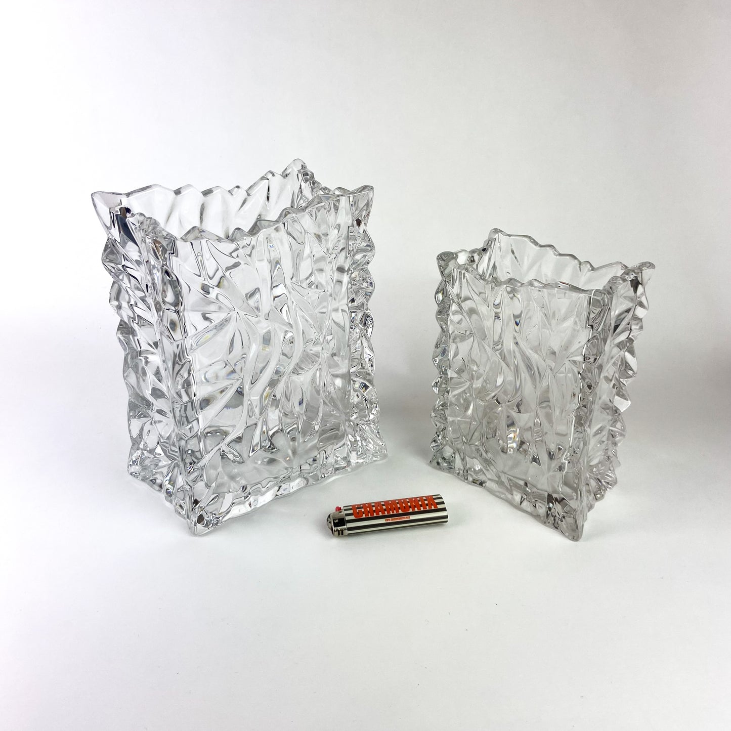 Pair of Crystal 'Paper Bag' Vases by Rosenthal #O1137