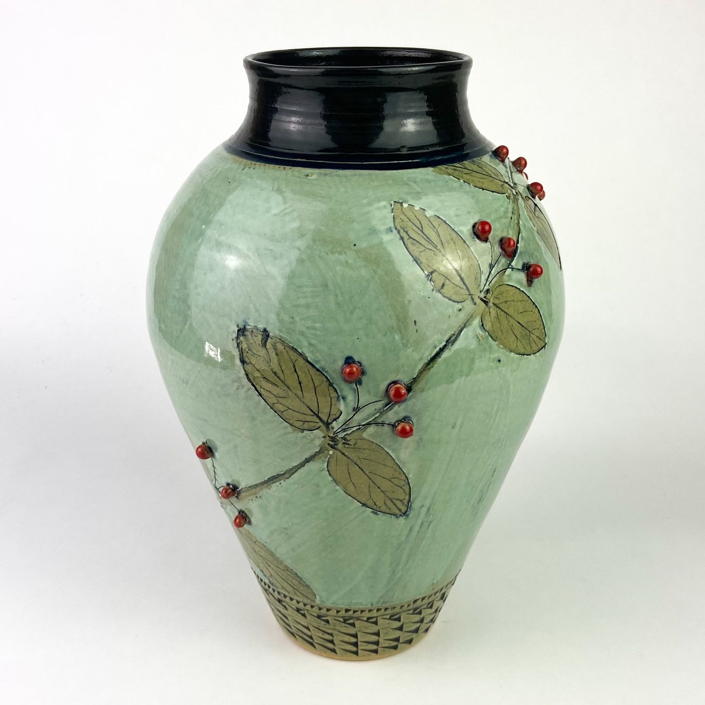 Large Mountain Laurel Vase by Suzanne Crane Fine Stoneware #O1139