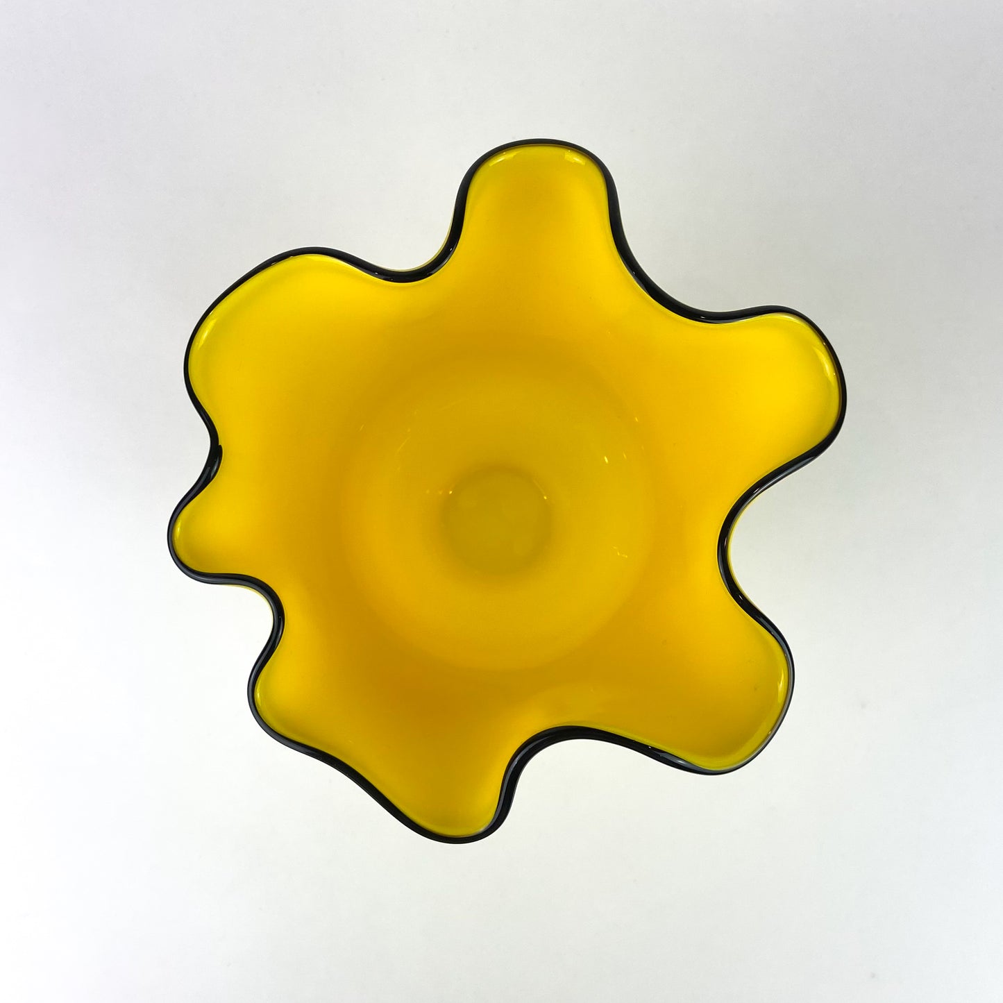 Yellow Czech Handkerchief Art Glass Vase #O1159