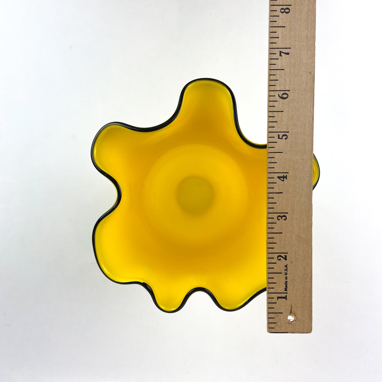 Yellow Czech Handkerchief Art Glass Vase #O1159