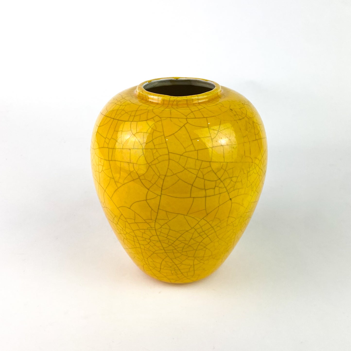 Chinese Gold Crackle Glaze Ceramic Vase #O1160