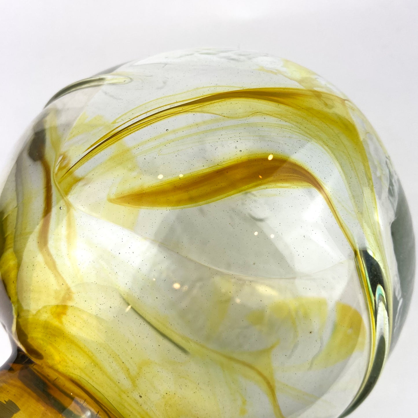 Amber Iridescent Blown Glass Vase by Peter Bramhall #O1161