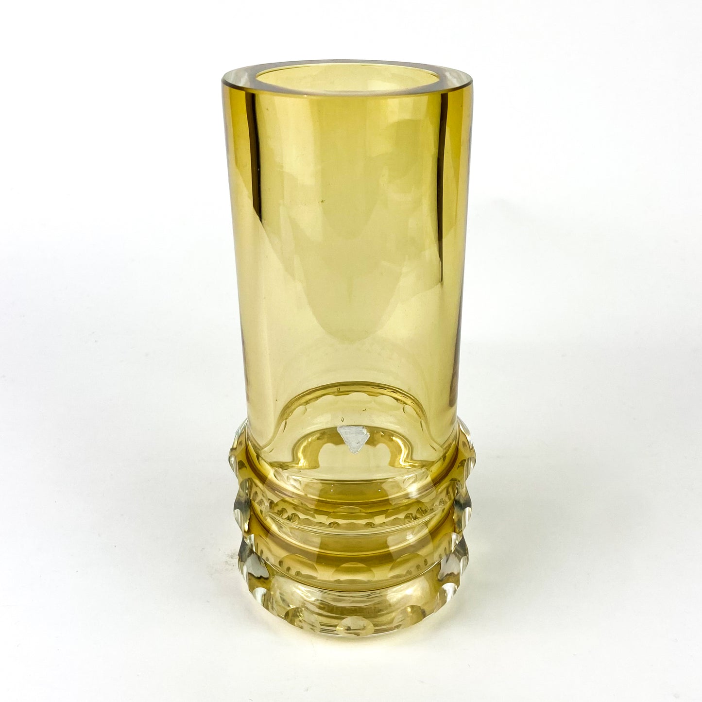 Amber Cut Crystal Vase #O1164