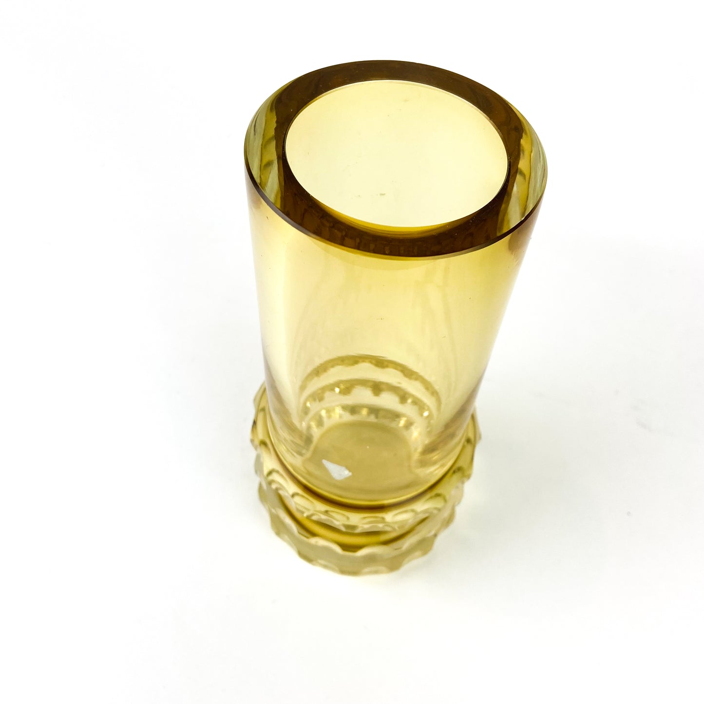 Amber Cut Crystal Vase #O1164