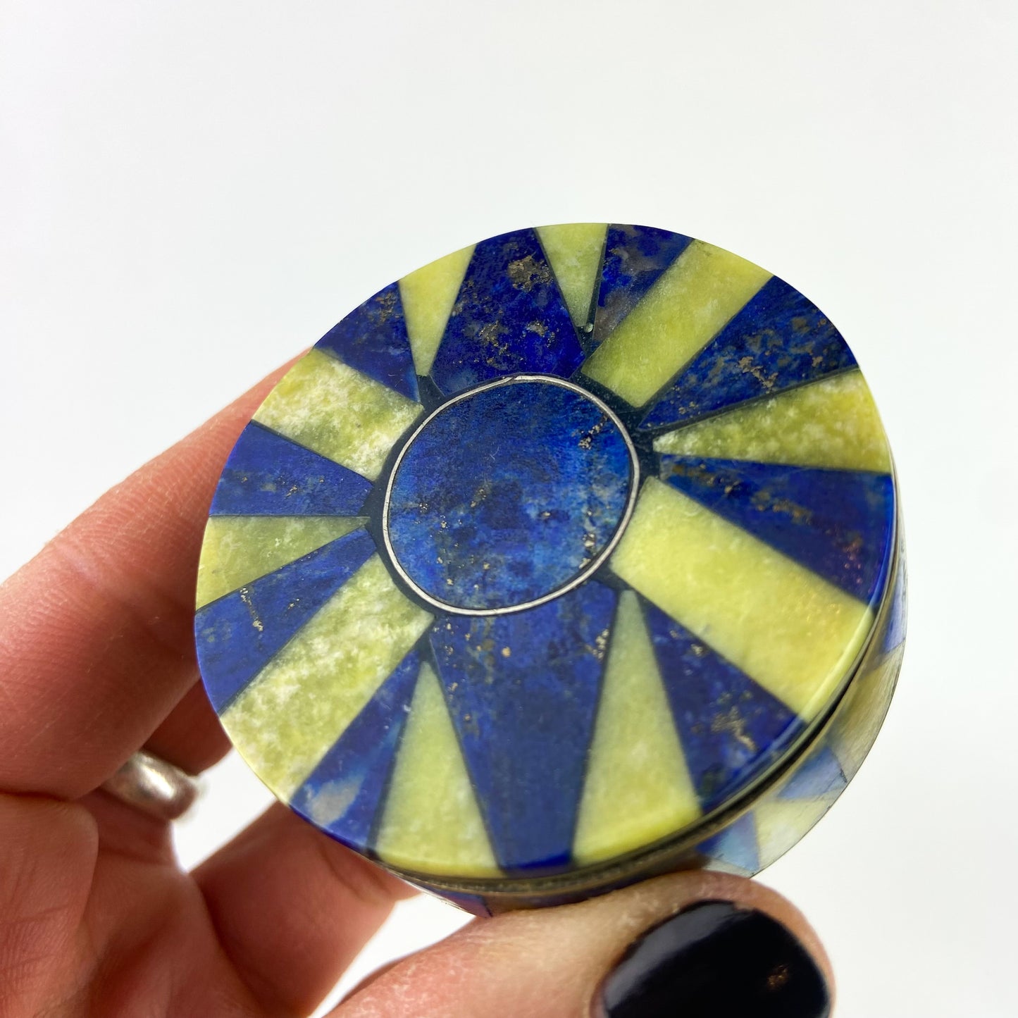 Round Lapis Pill Box #O1181