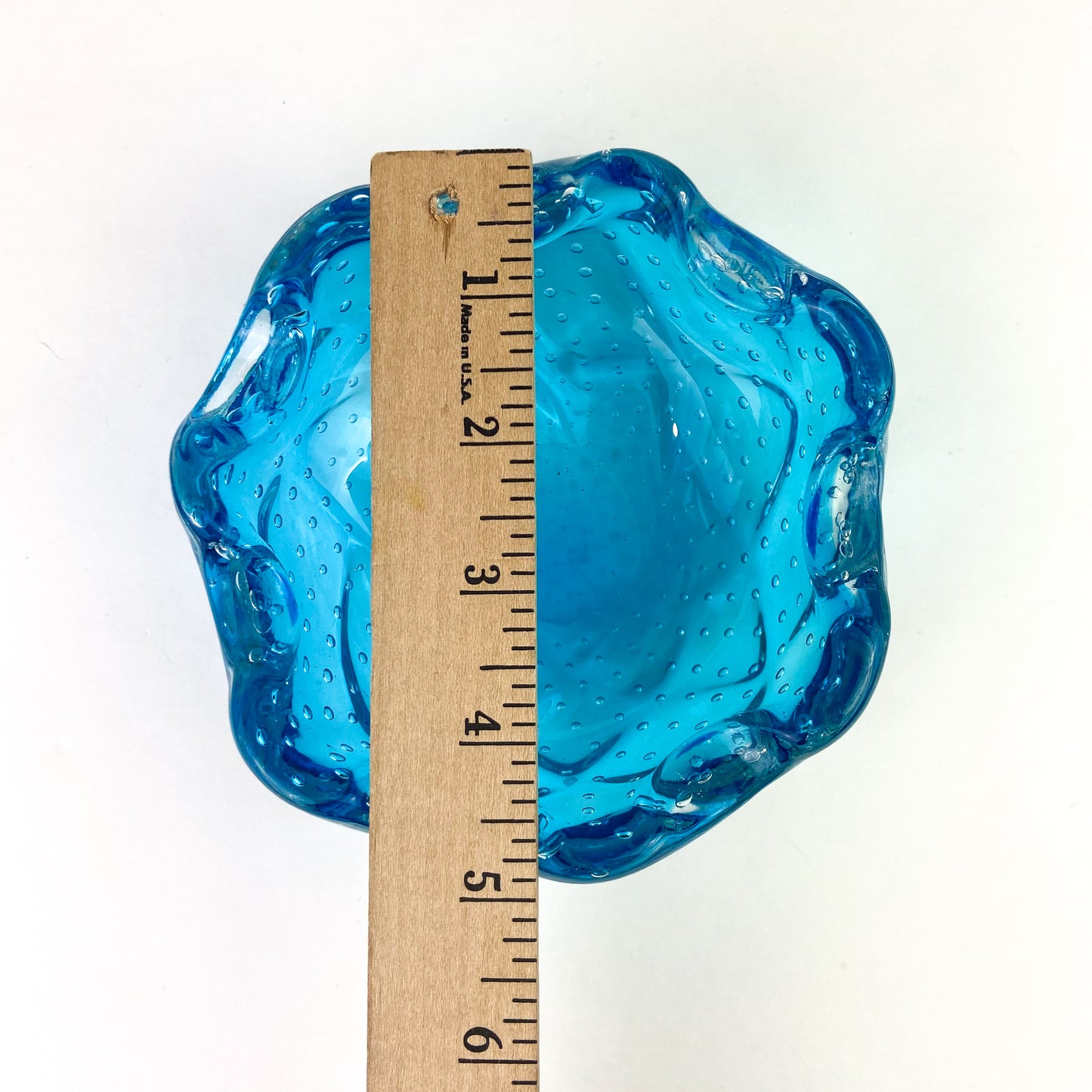 Murano Aqua Bullicante Glass Catchall/Ashtray #O1184